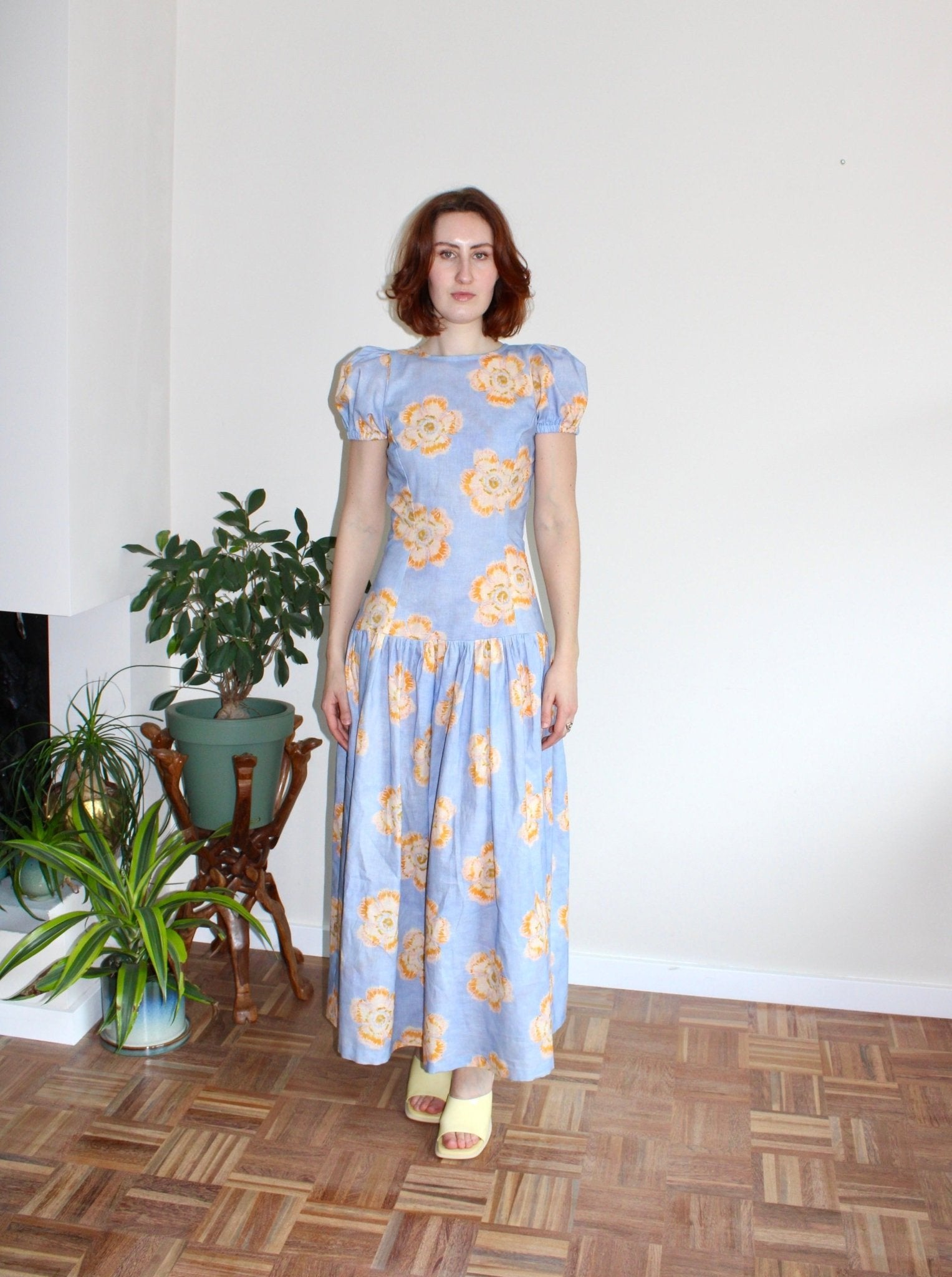 Diana dress blue floral - Luci's Lemons