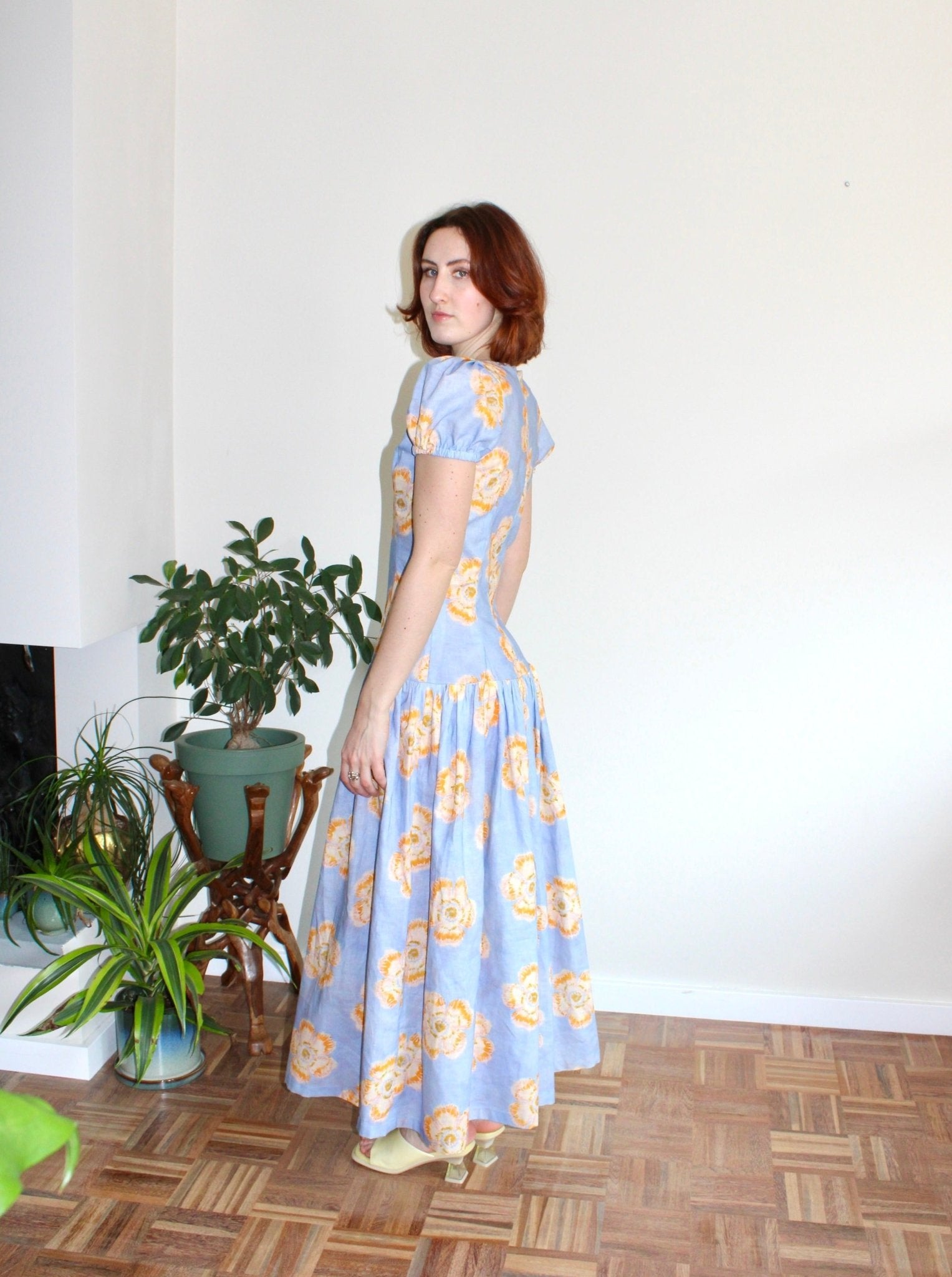 Diana dress blue floral - Luci's Lemons