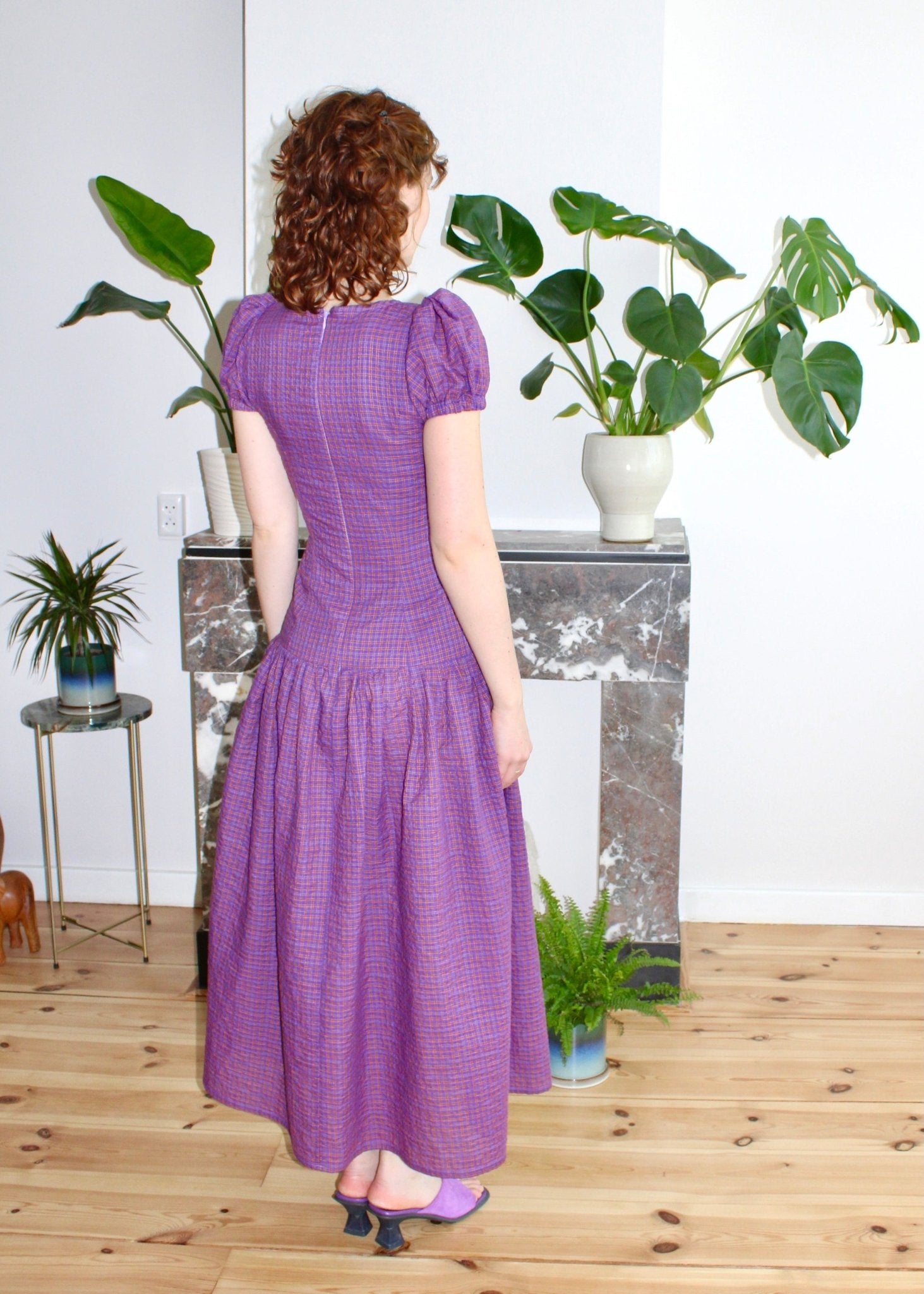 Diana dress purple plaid - Luci's Lemons