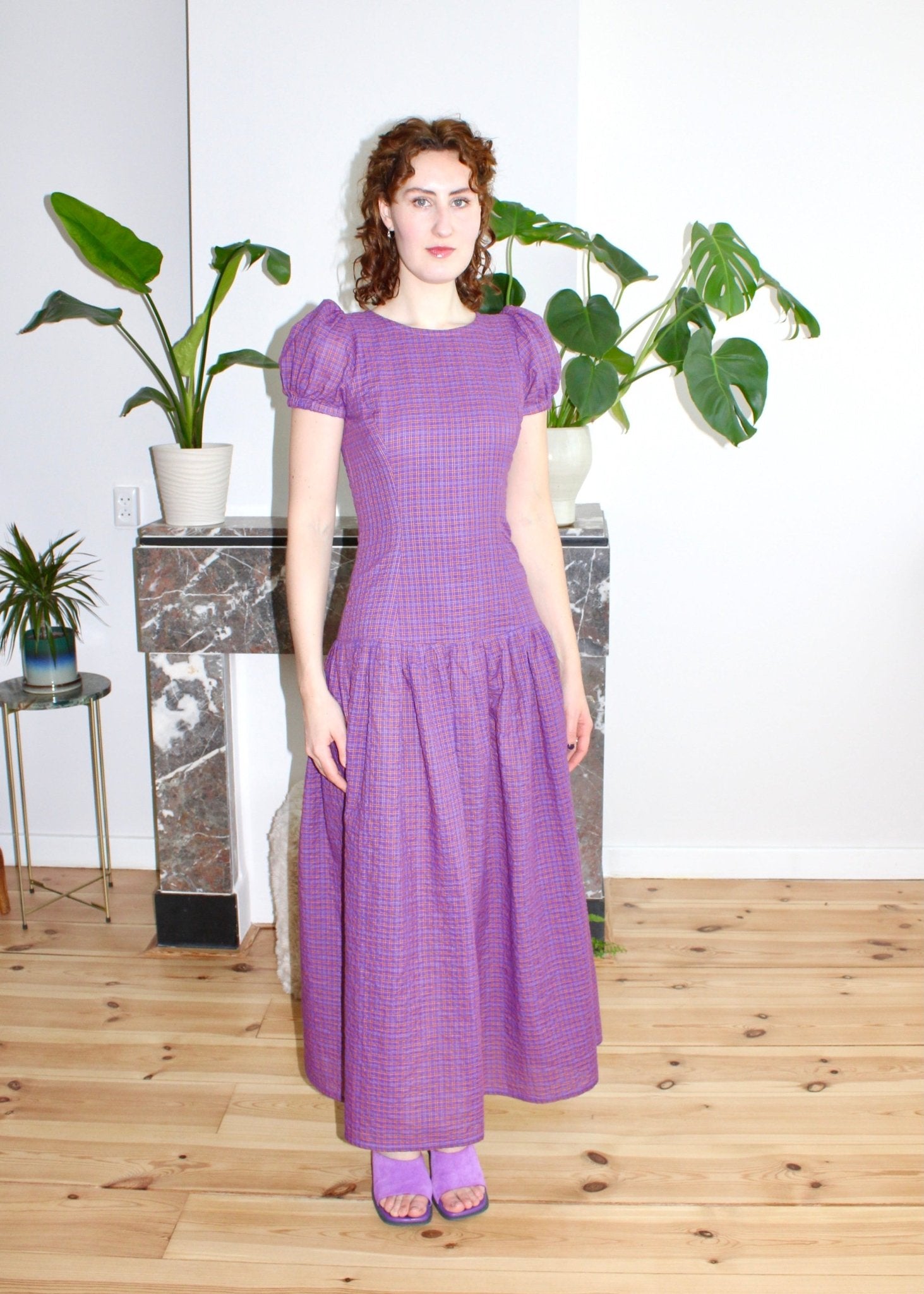 Diana dress purple plaid - Luci's Lemons