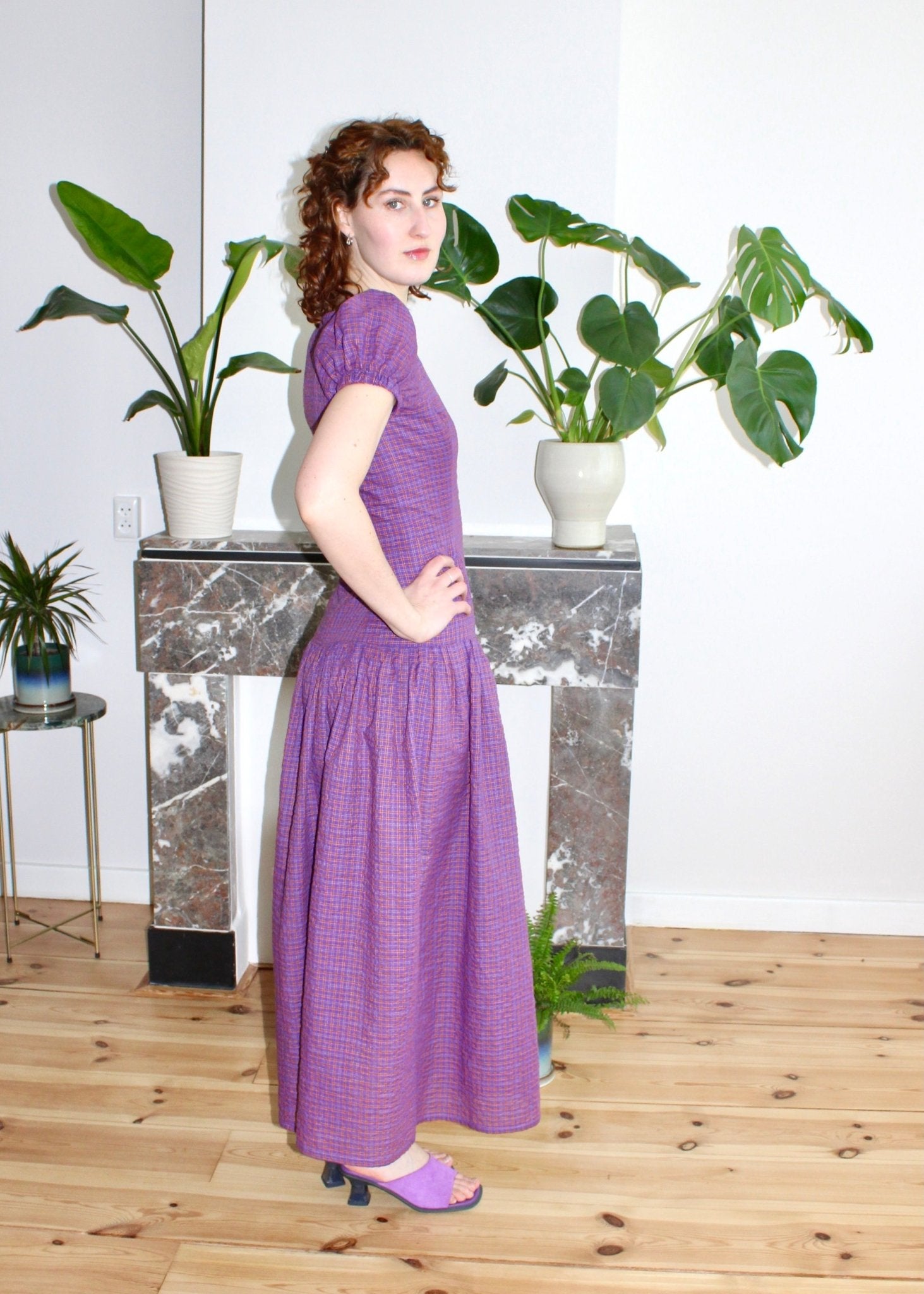 Diana dress purple plaid - Luci's Lemons