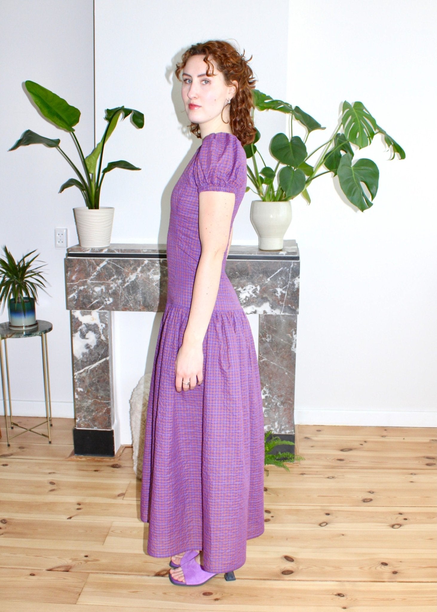 Diana dress purple plaid - Luci's Lemons