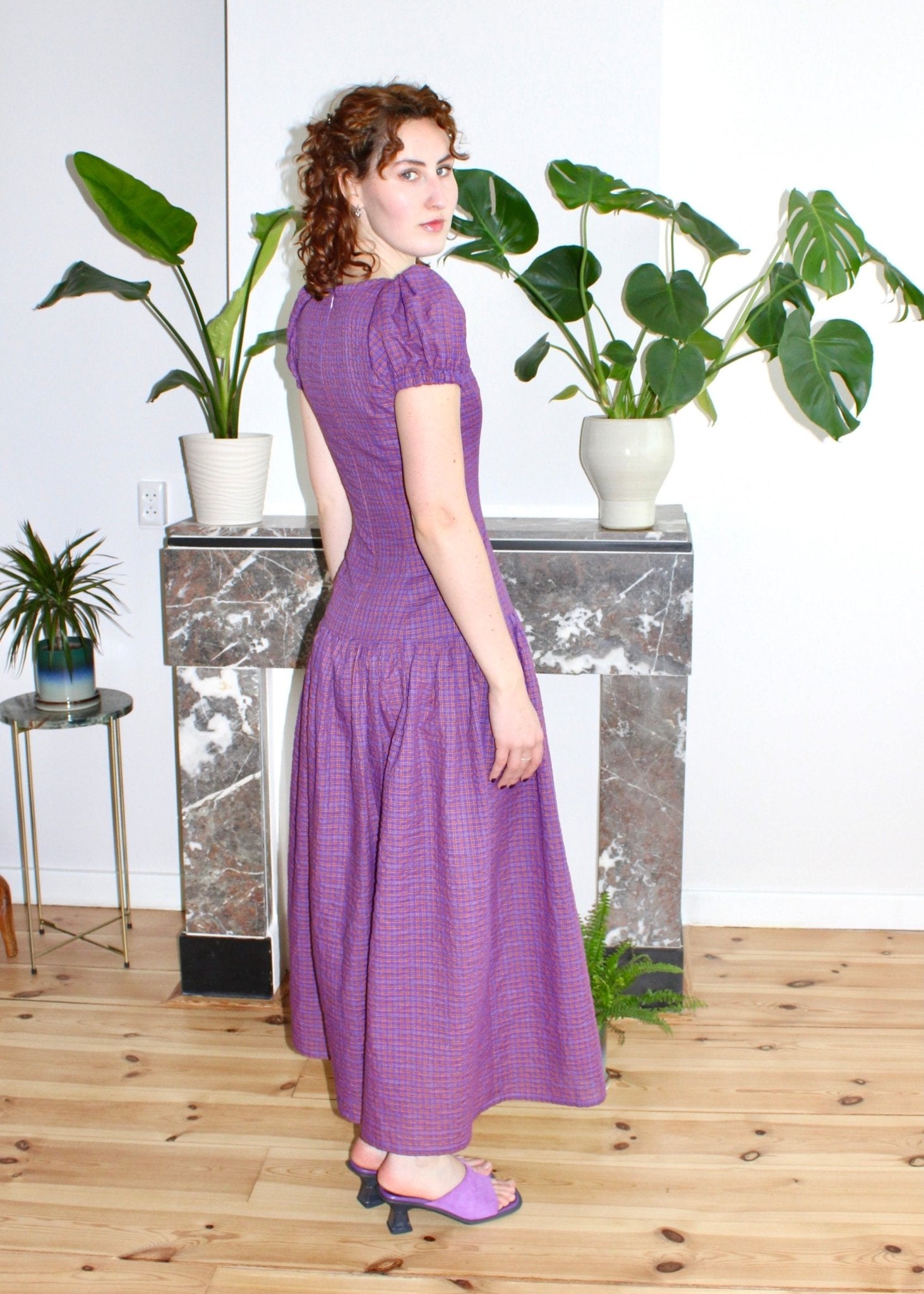 Diana dress purple plaid - Luci's Lemons