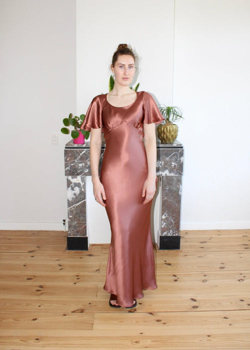 ginger spice dress Estelle dress ginger spice satin silk – Luci's Lemons