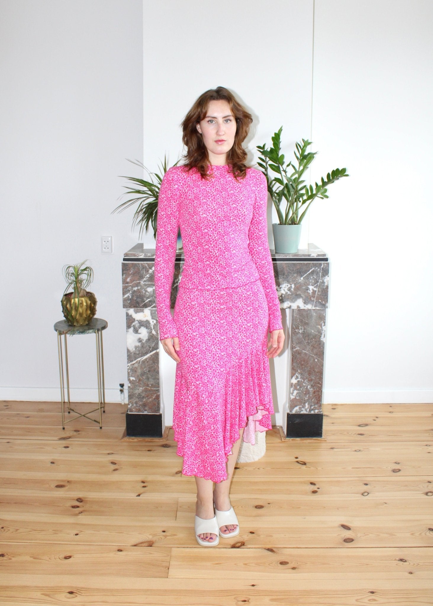 Genevieve skirt pink hearts - Luci's Lemons