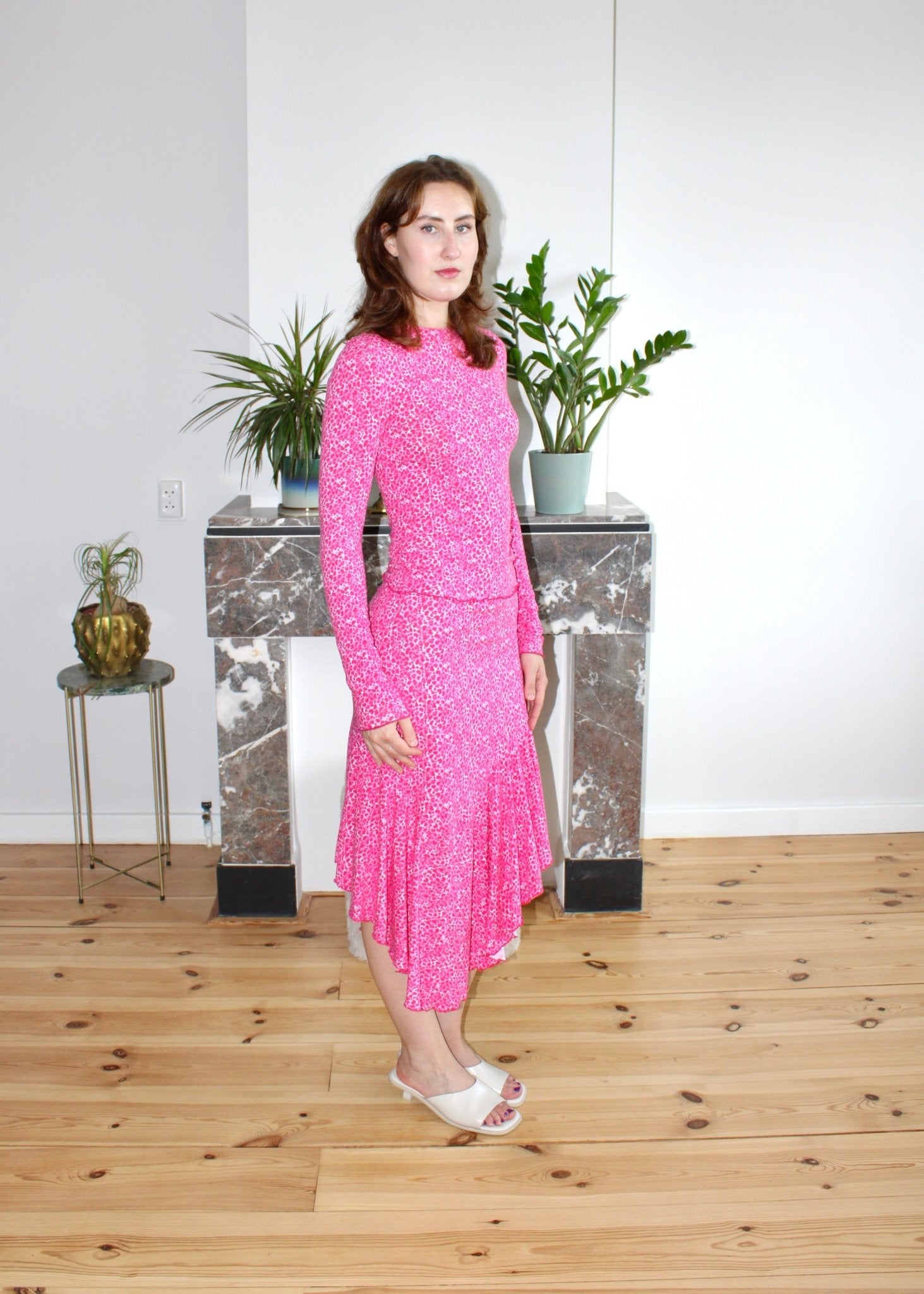 Genevieve skirt pink hearts - Luci's Lemons