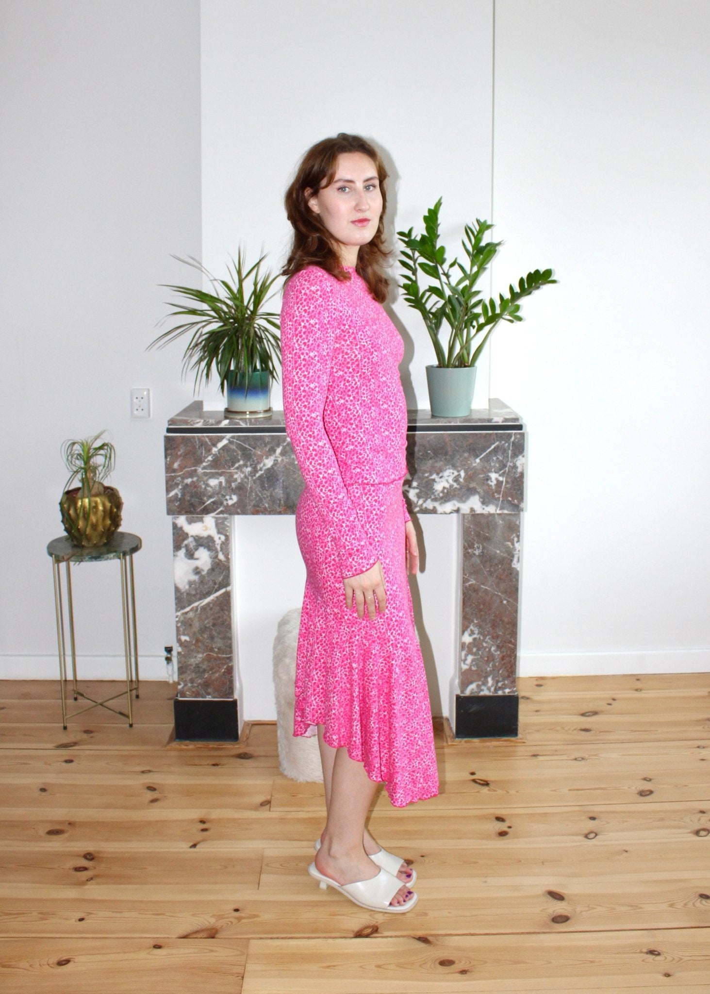 Genevieve skirt pink hearts - Luci's Lemons