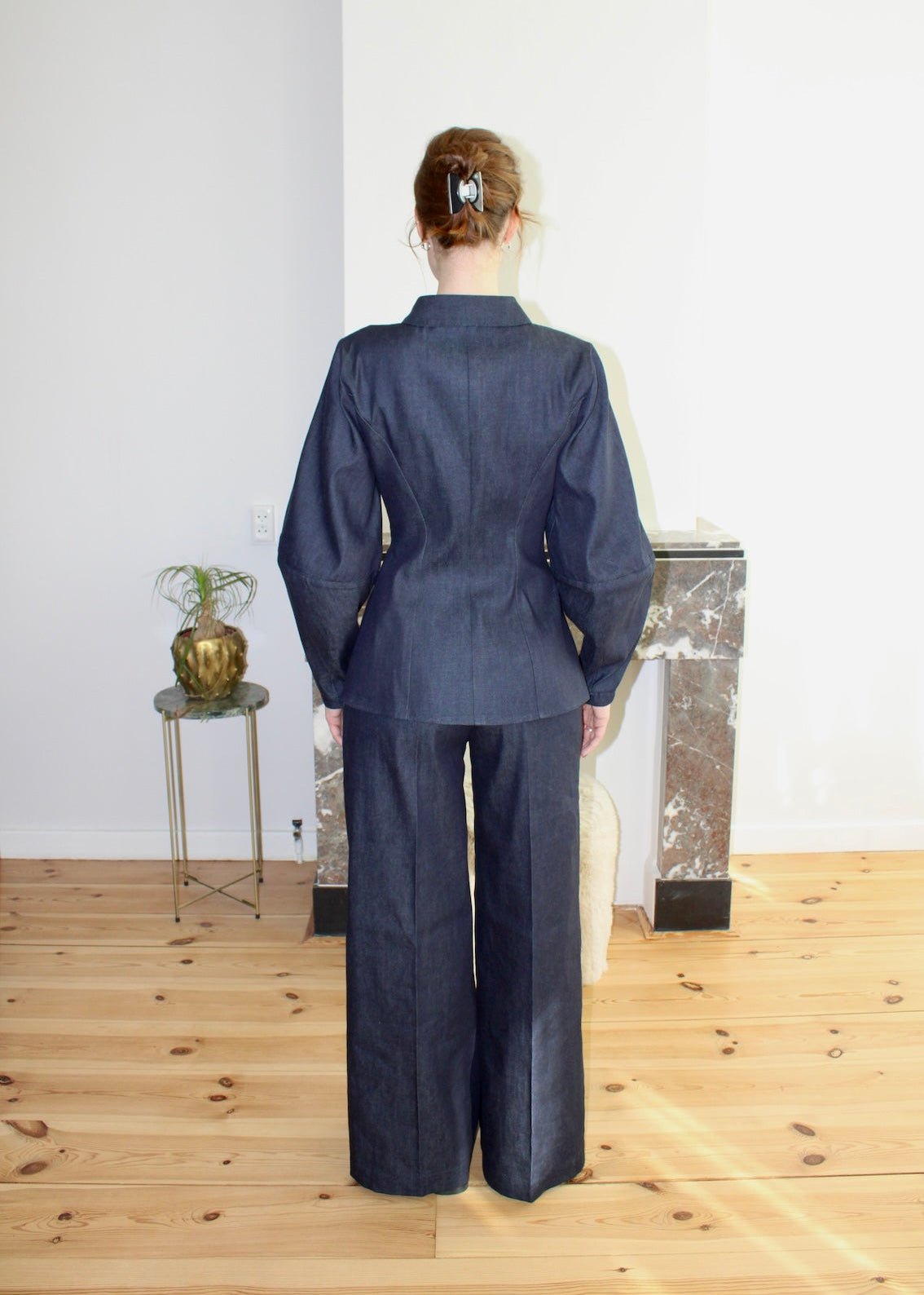 Gloria blouse dark blue denim - Luci's Lemons