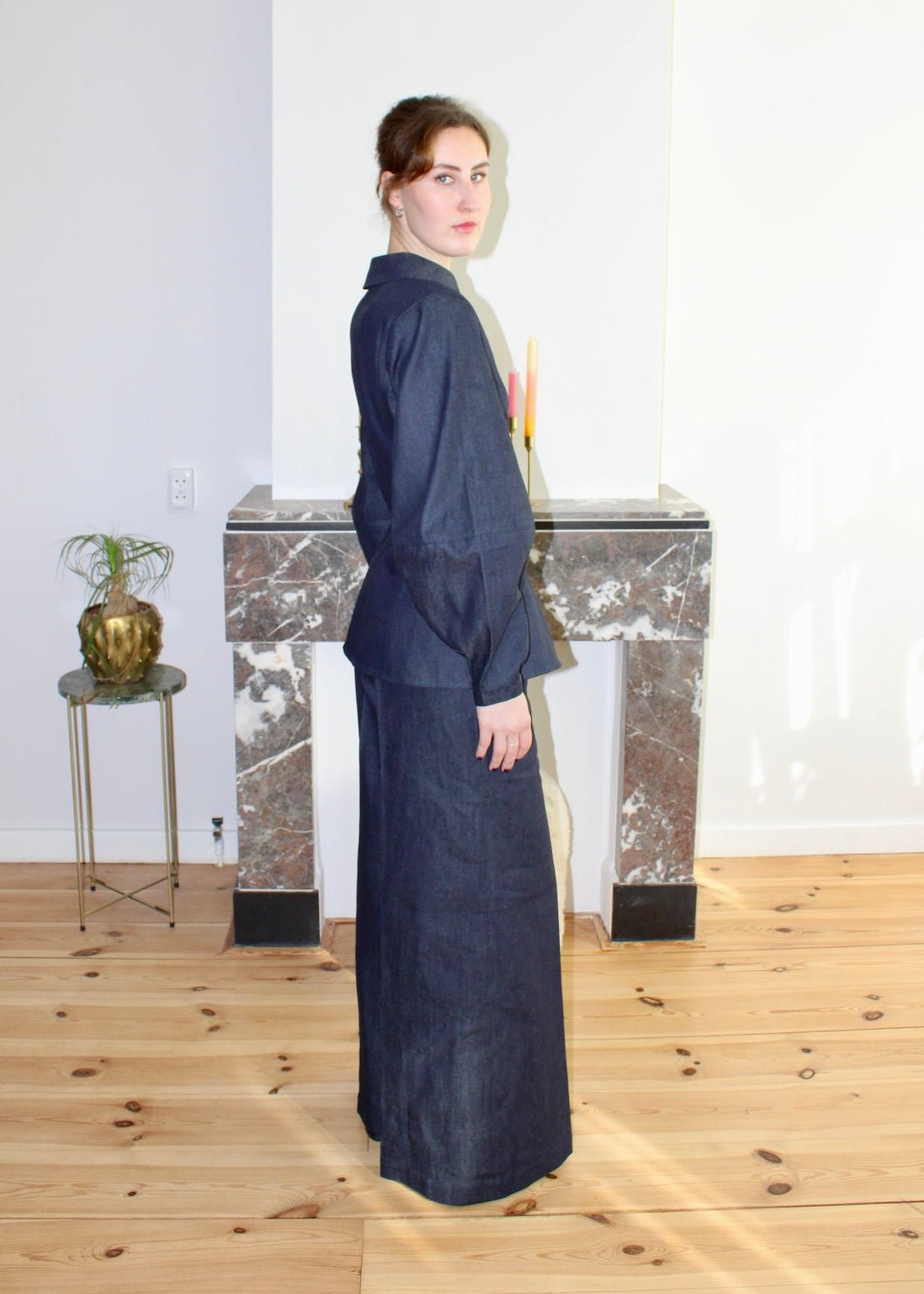 Gloria blouse dark blue denim - Luci's Lemons