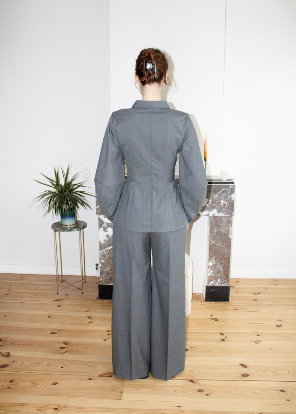 Gloria blouse grey wool - Luci's Lemons