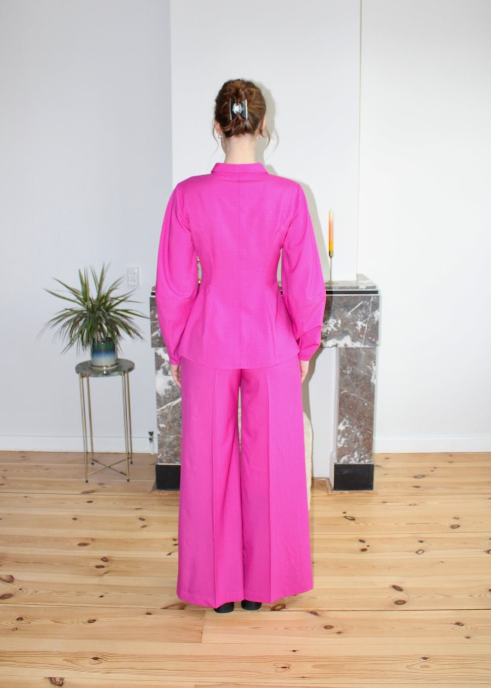 Gloria blouse pink wool - Luci's Lemons