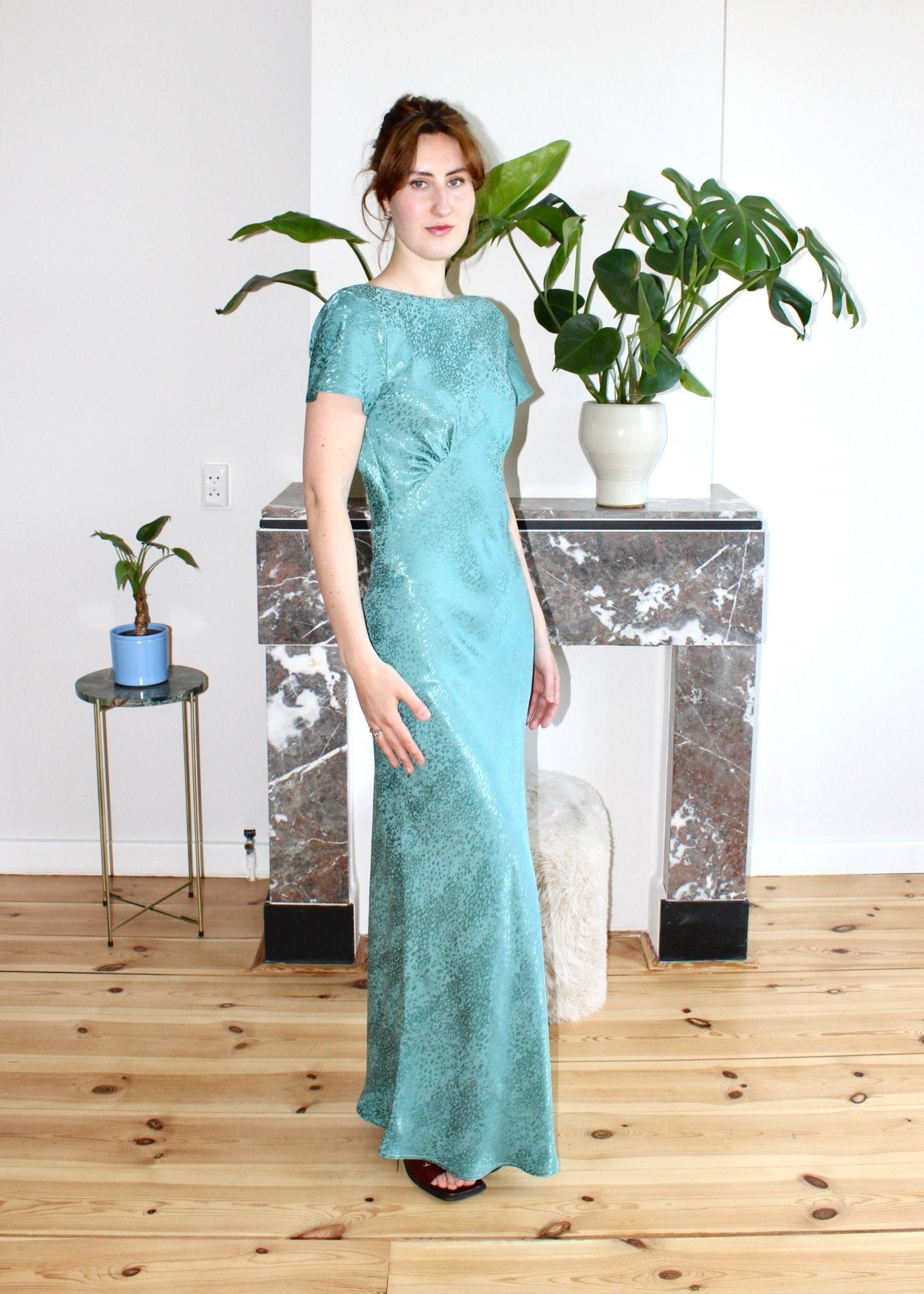 Indigo maxi dress aqua shell - Luci's Lemons