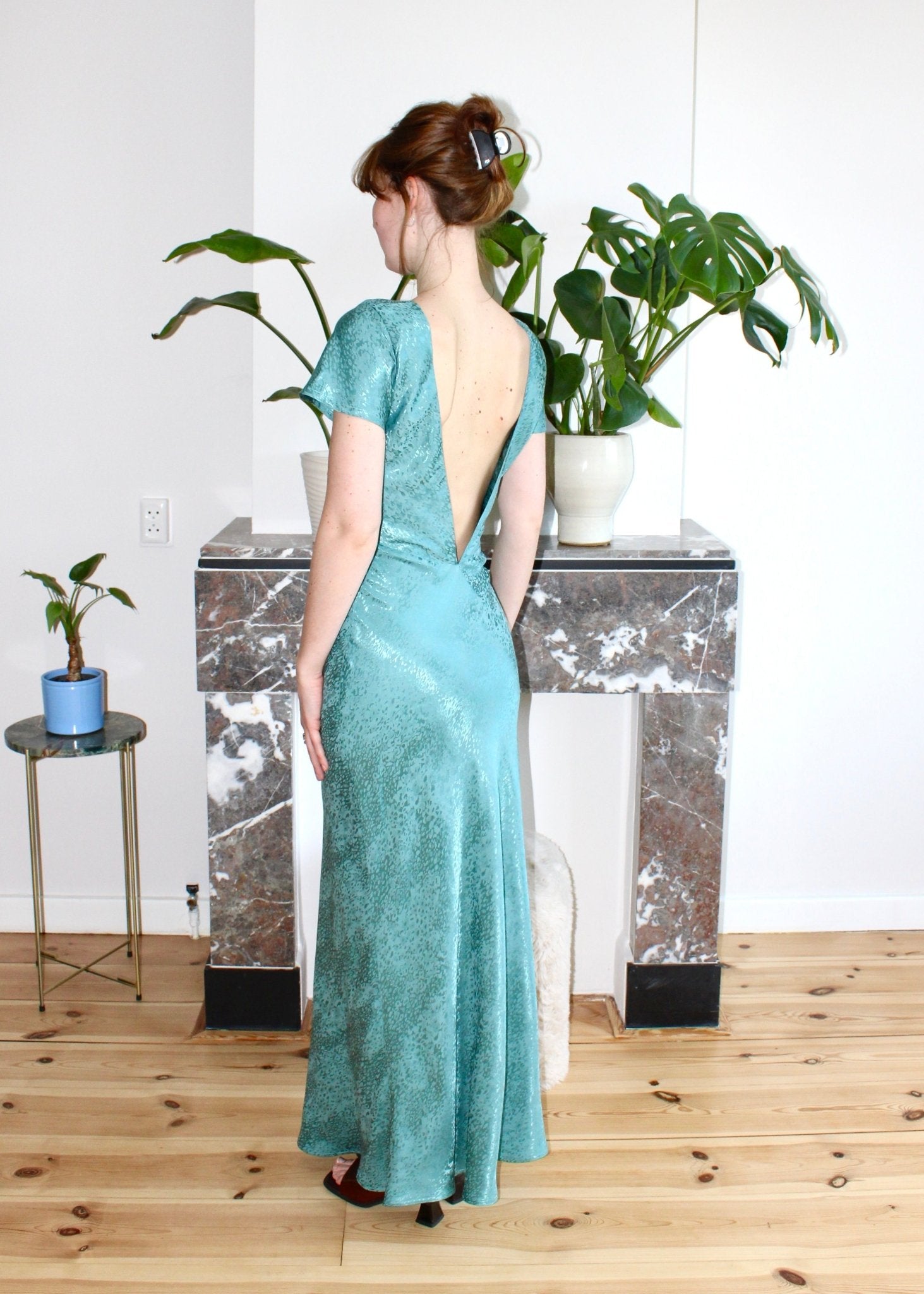Indigo maxi dress aqua shell - Luci's Lemons