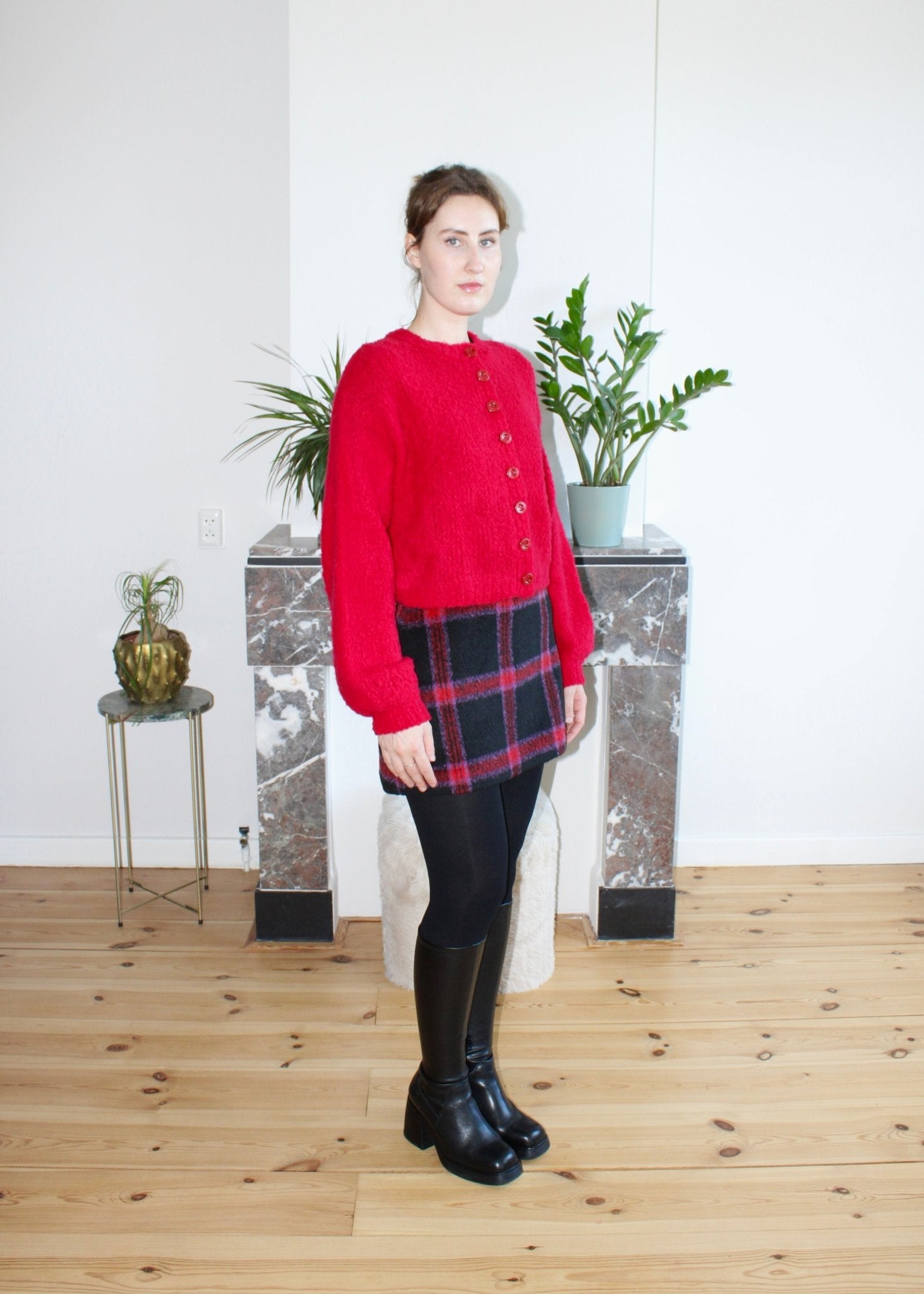 Juniper cardigan red - Luci's Lemons