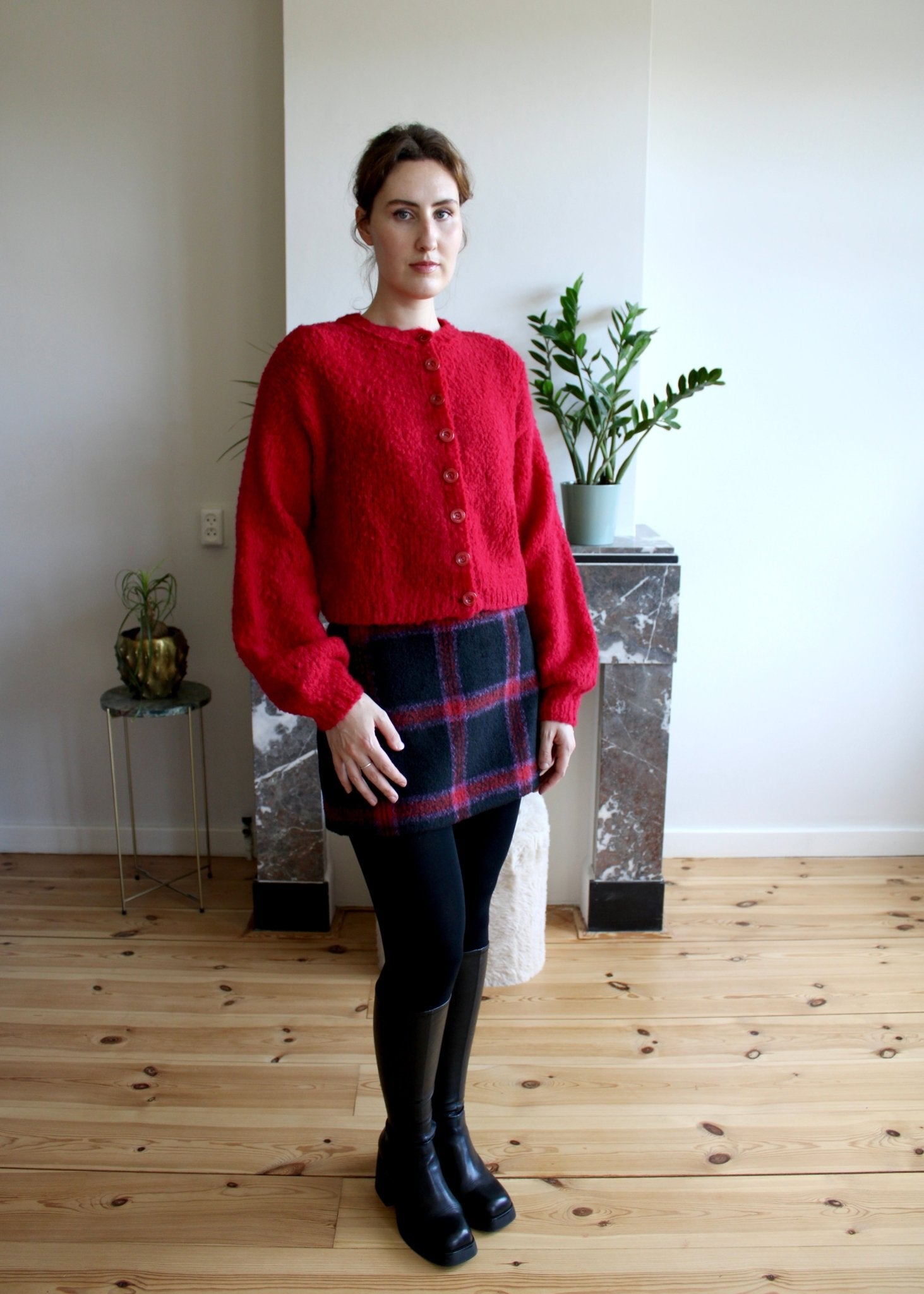 Juniper cardigan red - Luci's Lemons