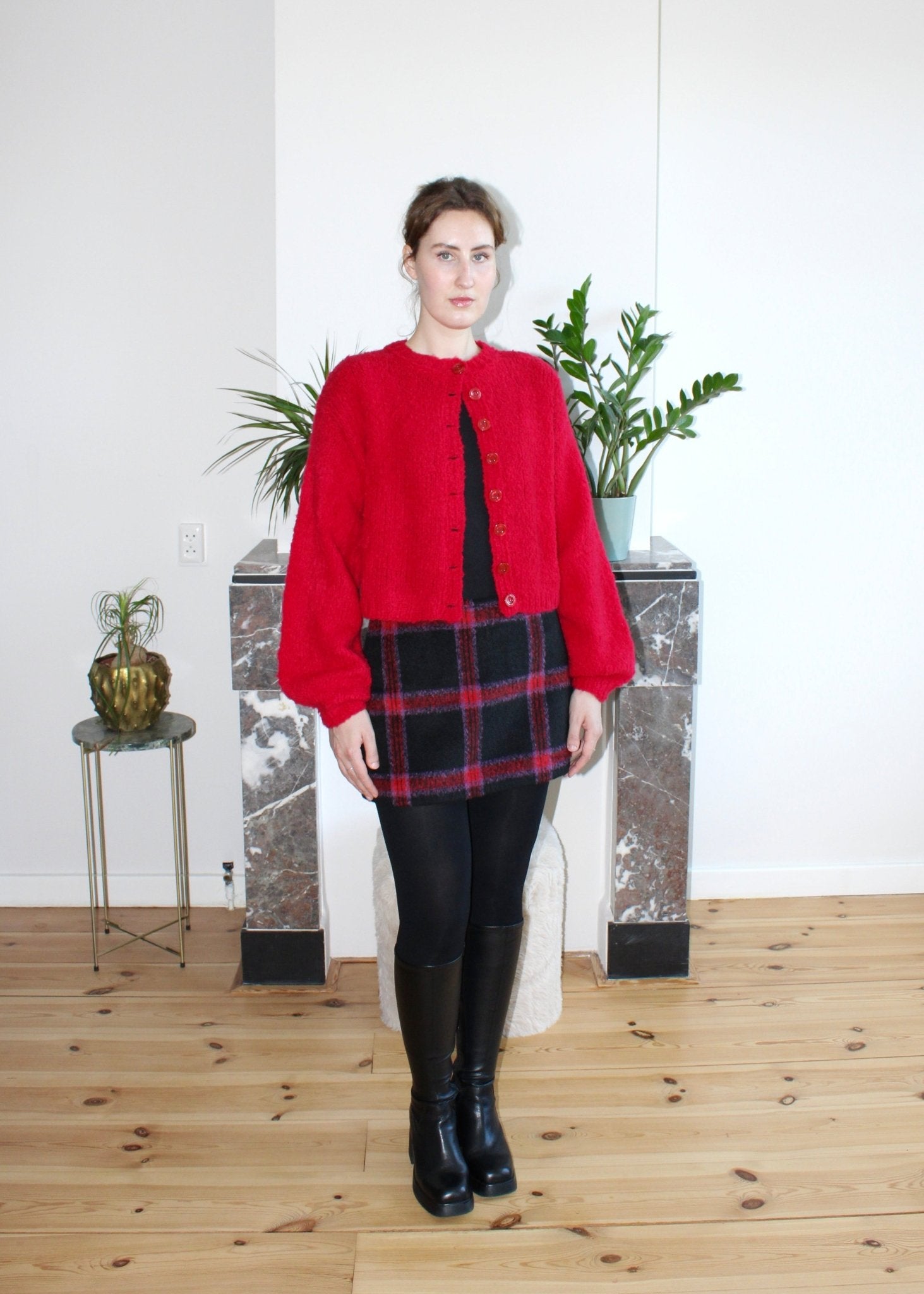 Juniper cardigan red - Luci's Lemons