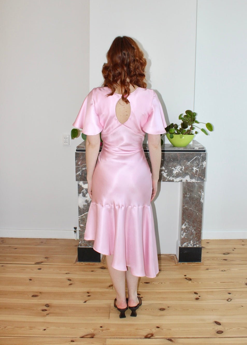 Lorraine dress pale pink silk - Luci's Lemons