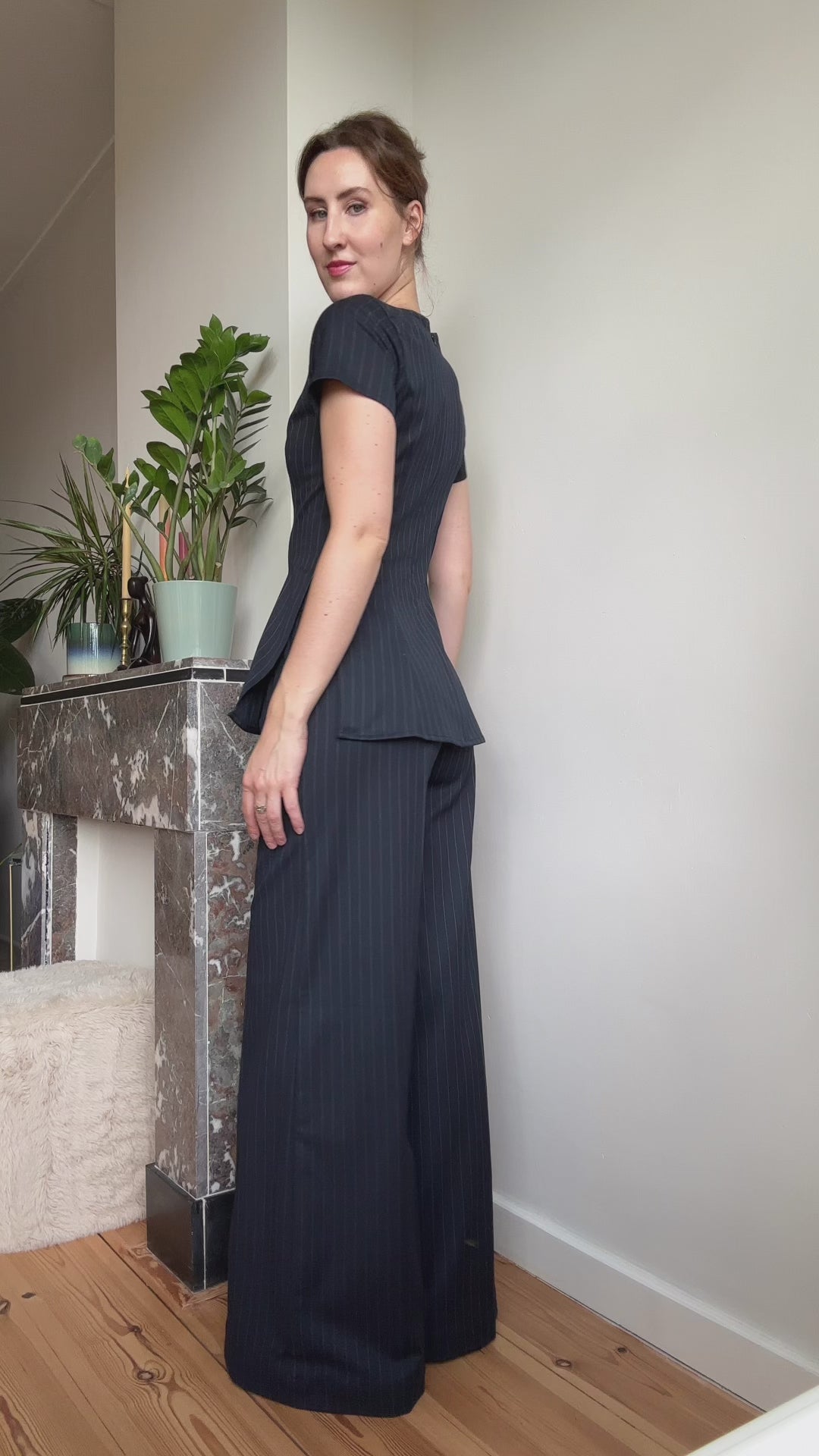 Amelia trousers dark blue stripe