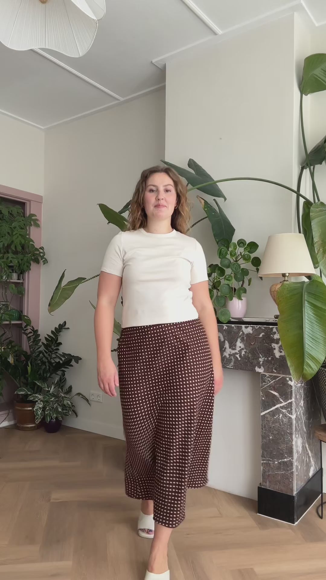 Bias skirt - Brown polkadot - L