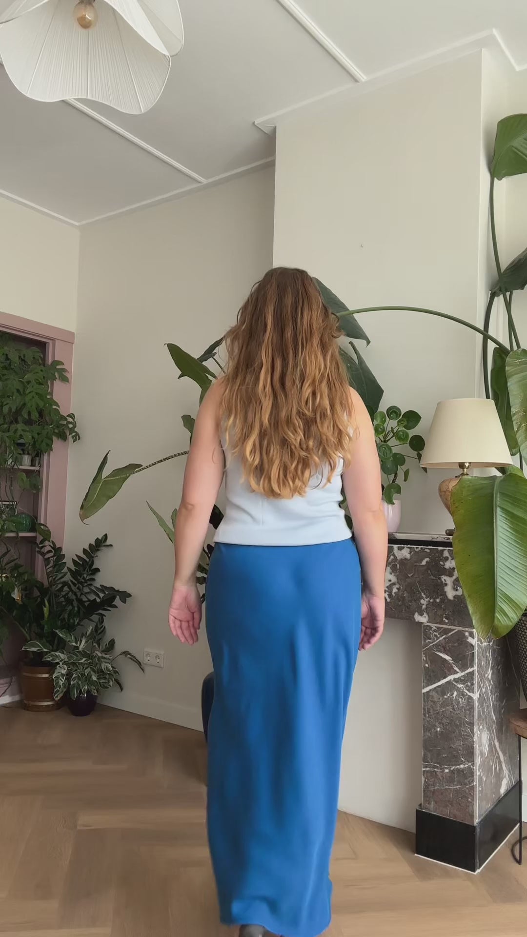 Bias skirt - Cobalt blue Tencel - XXL