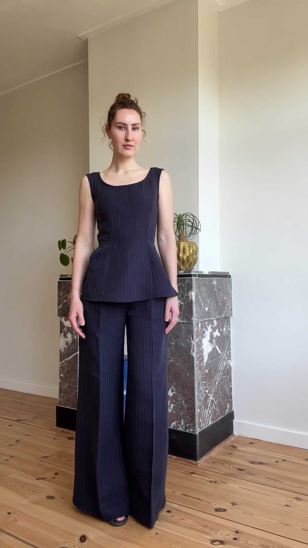 Amelia trousers navy pinstripe