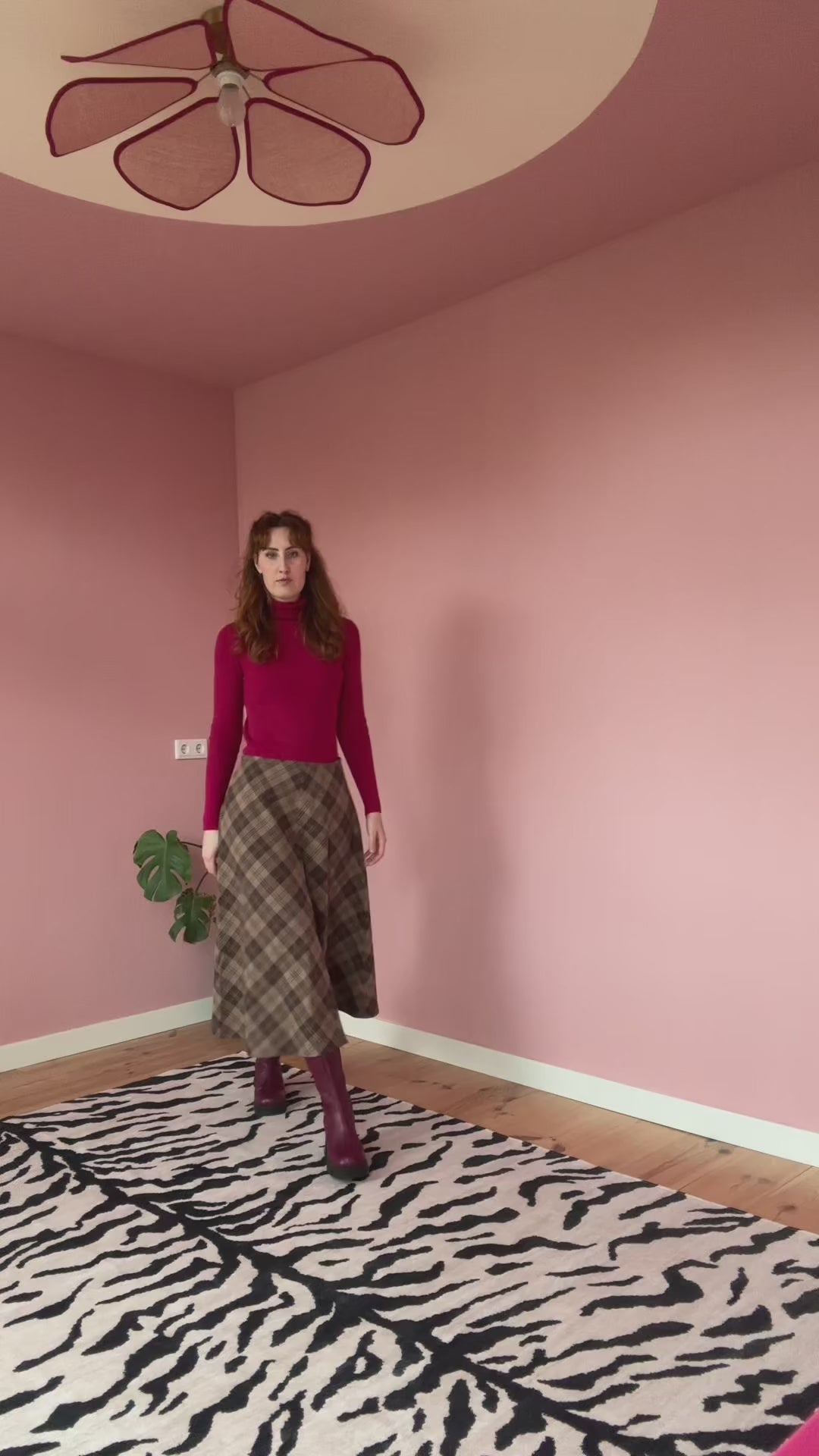 Briar midi skirt brown plaid