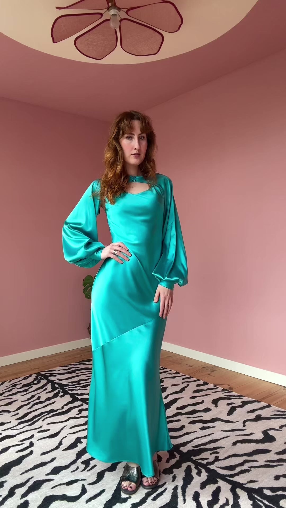 Mary shrug turquoise silk