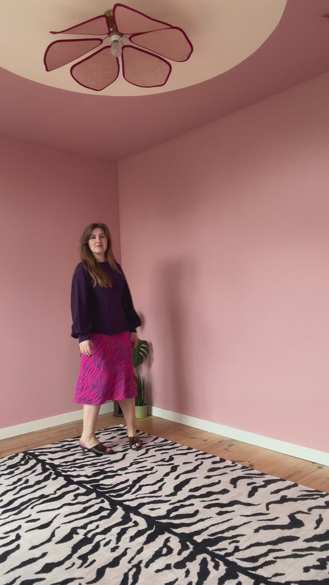 Bias skirt - Pink zebra silk