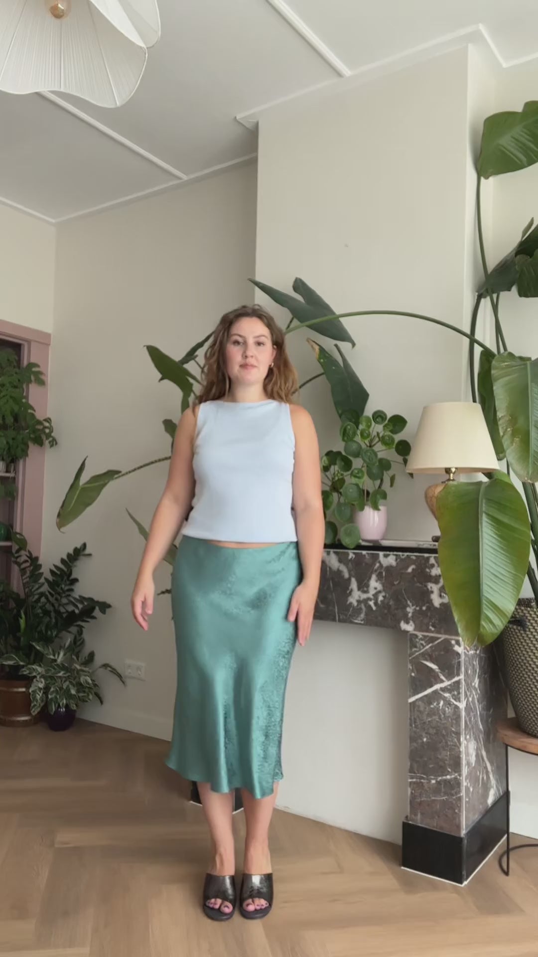 Bias skirt - Aqua shell - S, XL