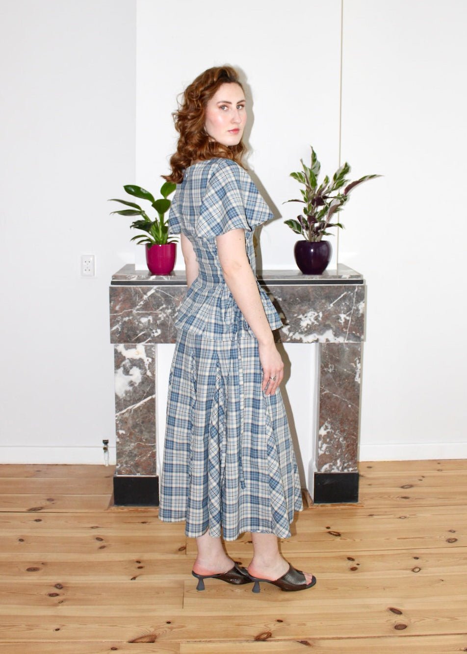 Rhiannon top blue plaid - Luci's Lemons