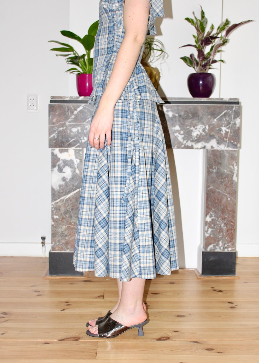 Rhiannon top blue plaid - Luci's Lemons