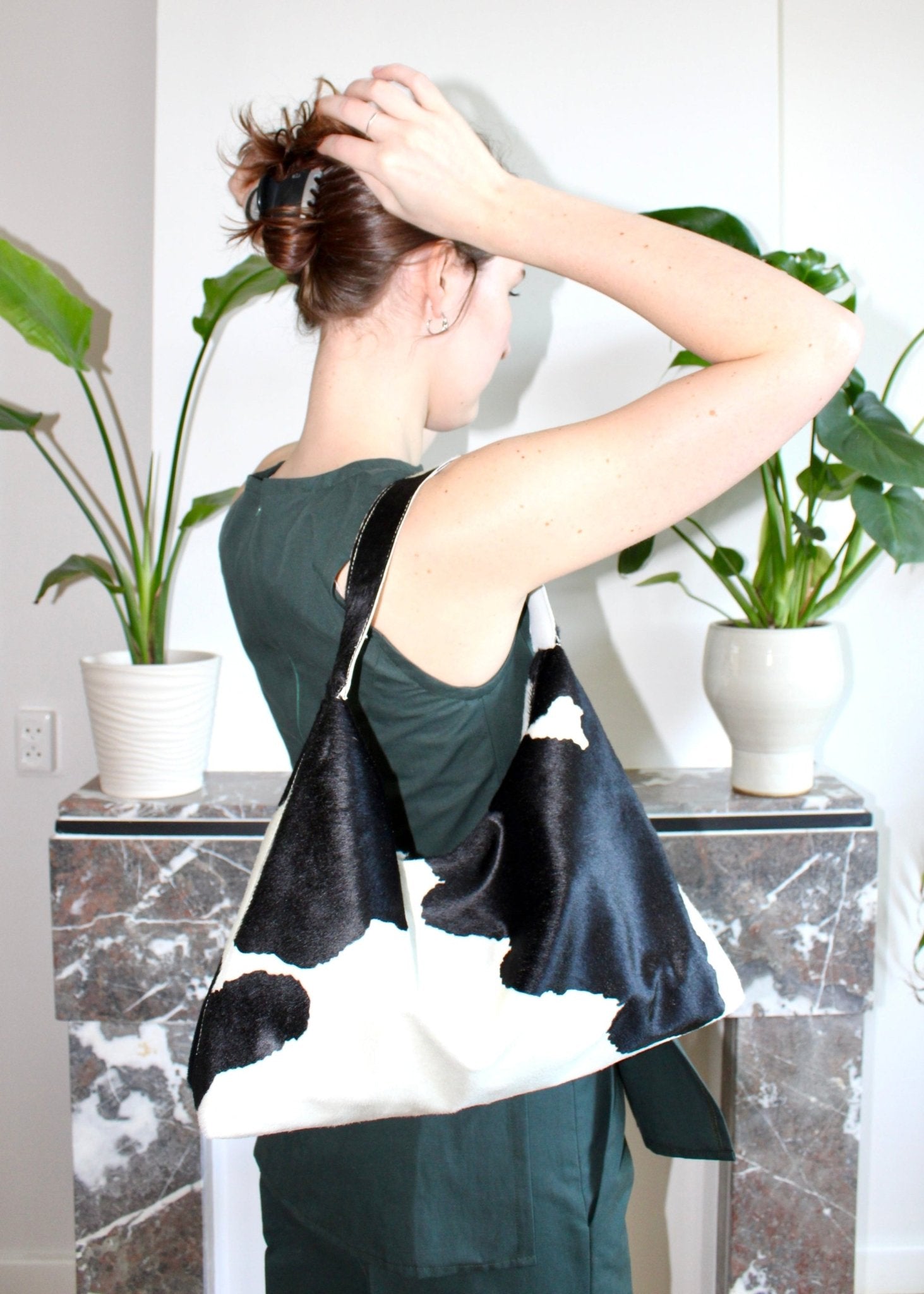 Sloane bag in cowprint leather - Luci's Lemons
