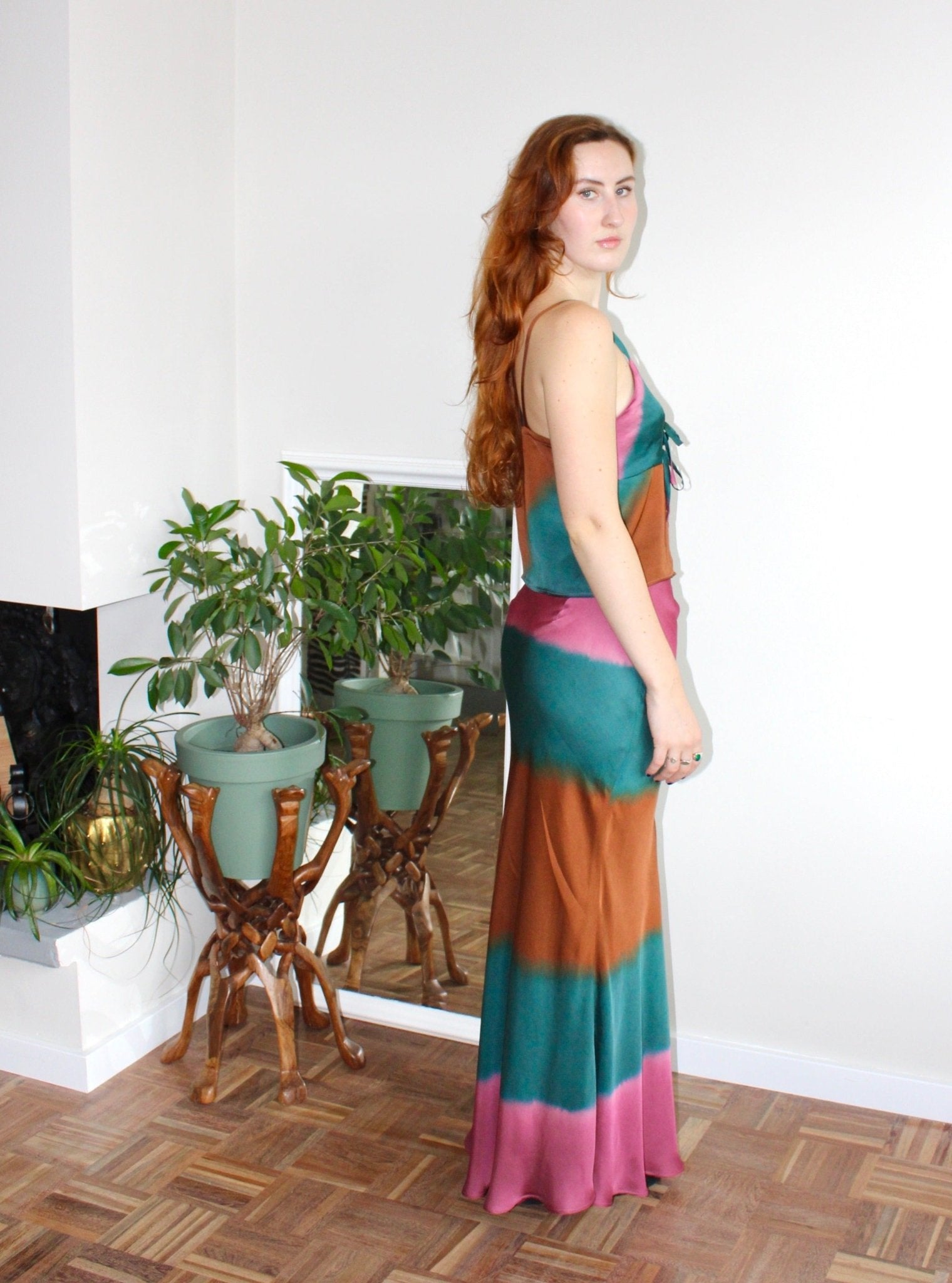 Violetta maxi skirt striped viscose - Luci's Lemons