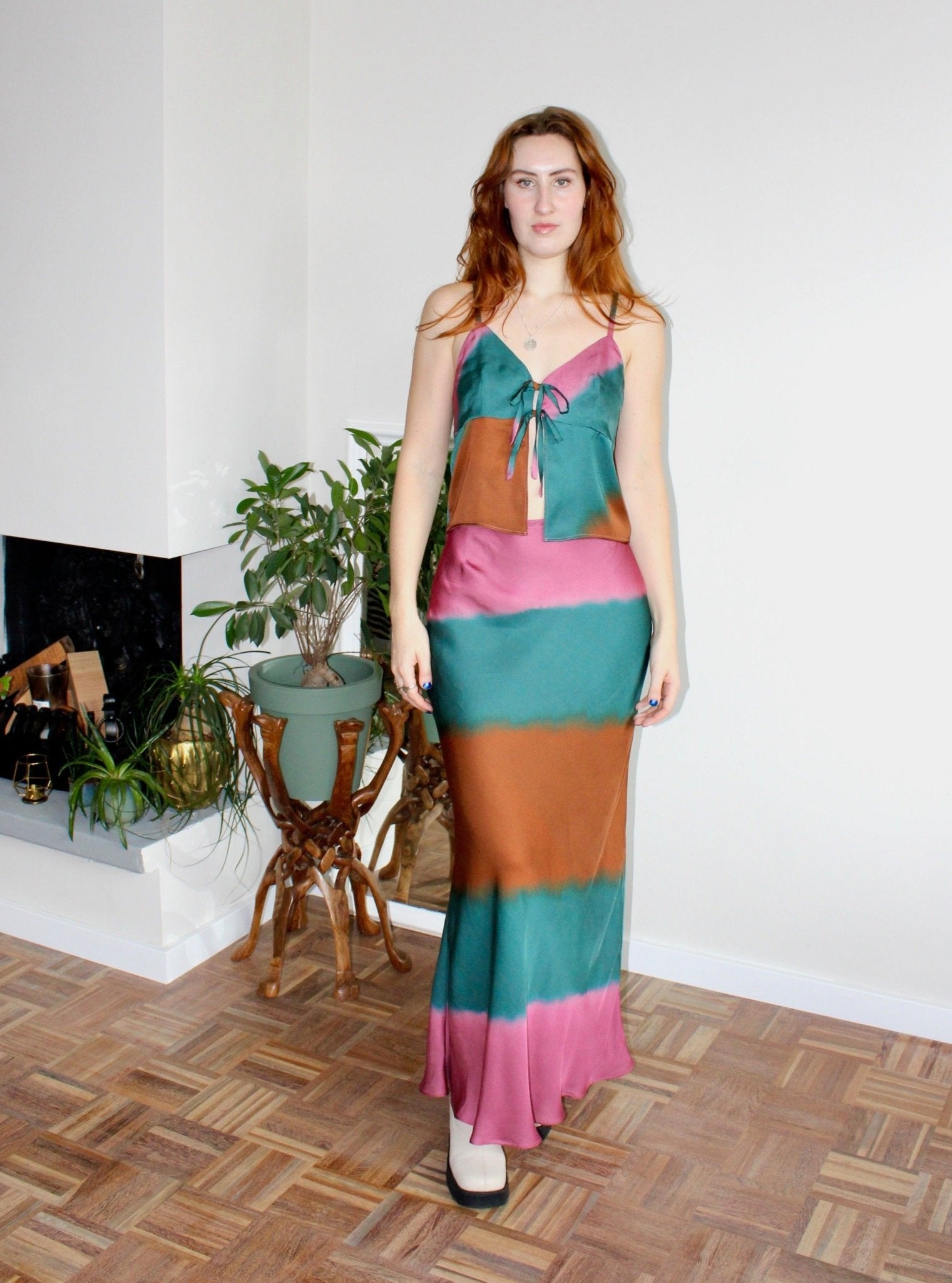 Violetta maxi skirt striped viscose - Luci's Lemons