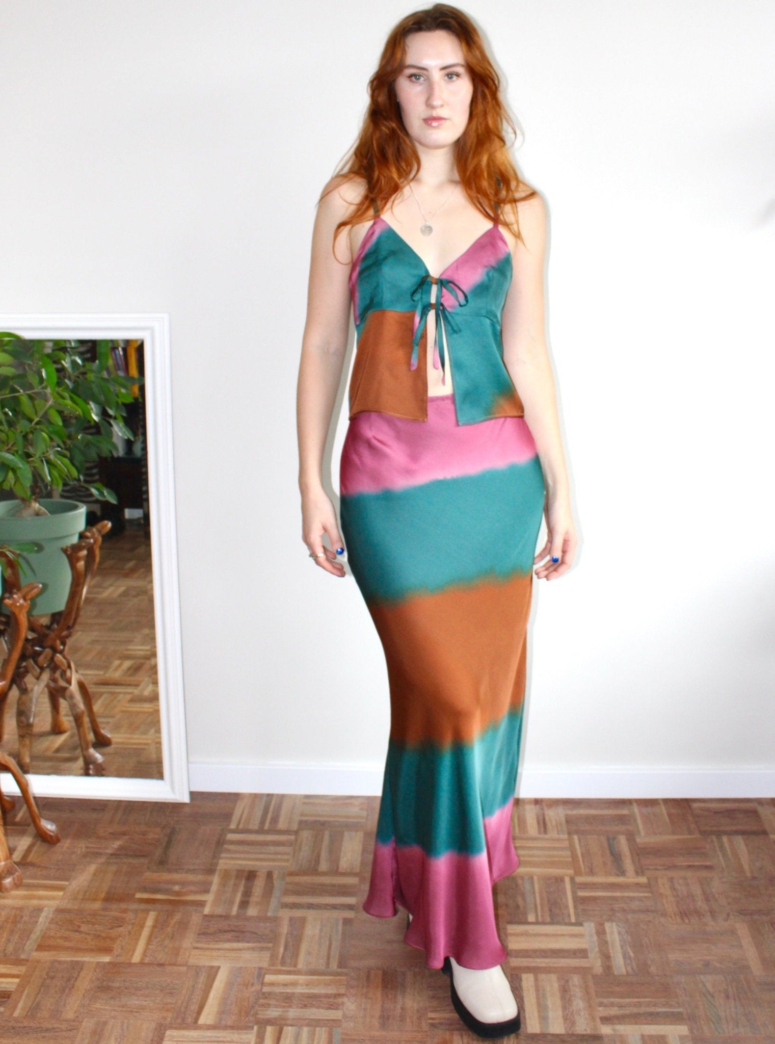 Violetta maxi skirt striped viscose - Luci's Lemons