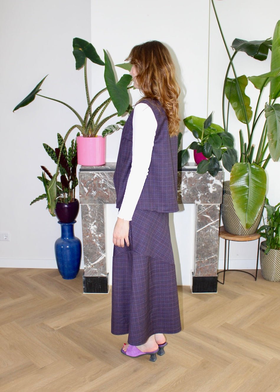Willa skirt wool purple plaid - Luci's Lemons