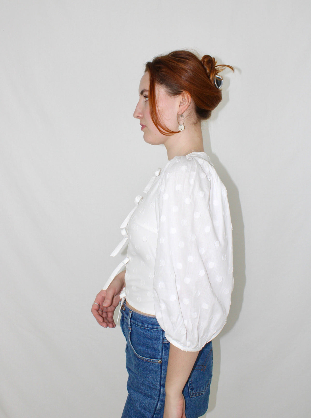 Sample - Lexi blouse white polka dot