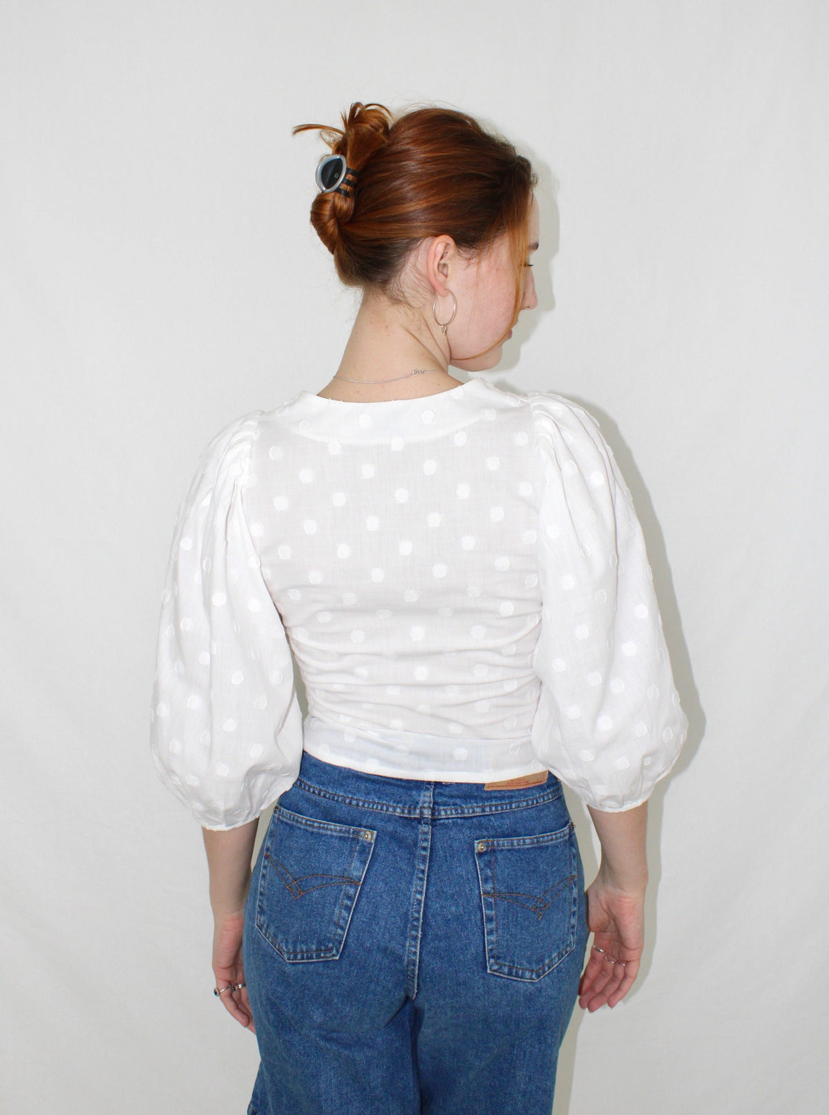 Sample - Lexi blouse white polka dot
