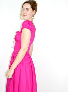 Matilda maxi dress fuchsia cotton