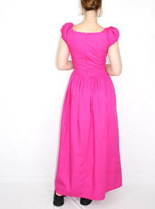 Matilda maxi dress fuchsia cotton