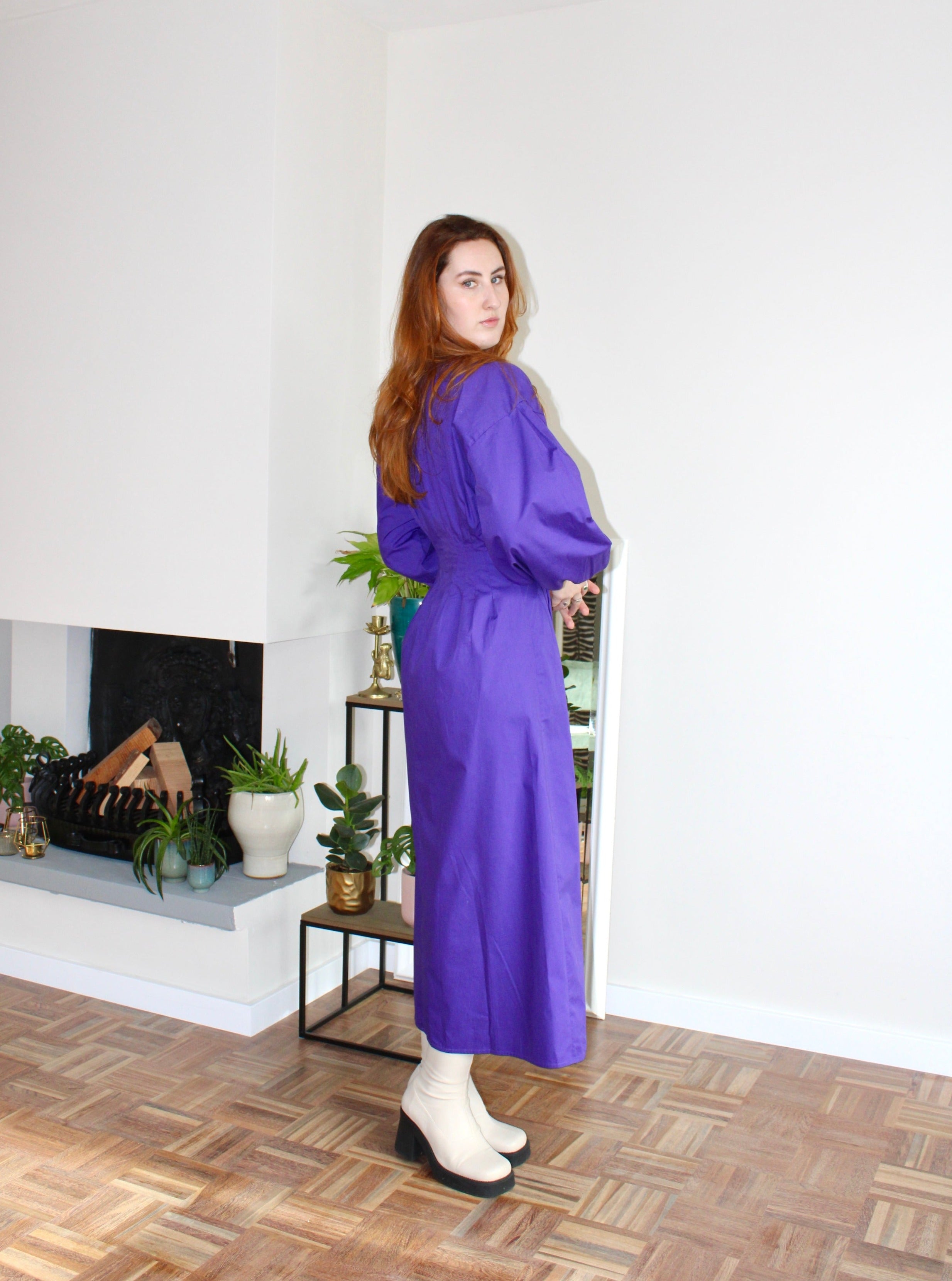 Sample - Mabel dress purple cotton