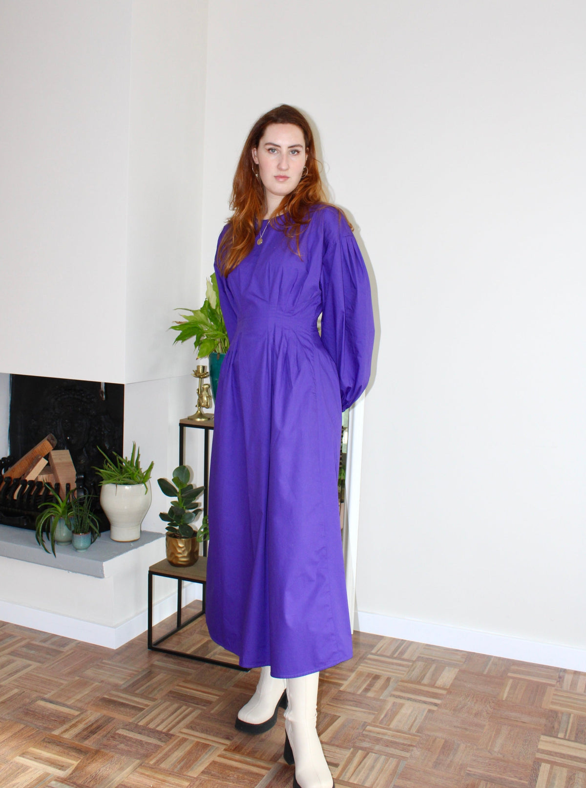 Sample - Mabel dress purple cotton