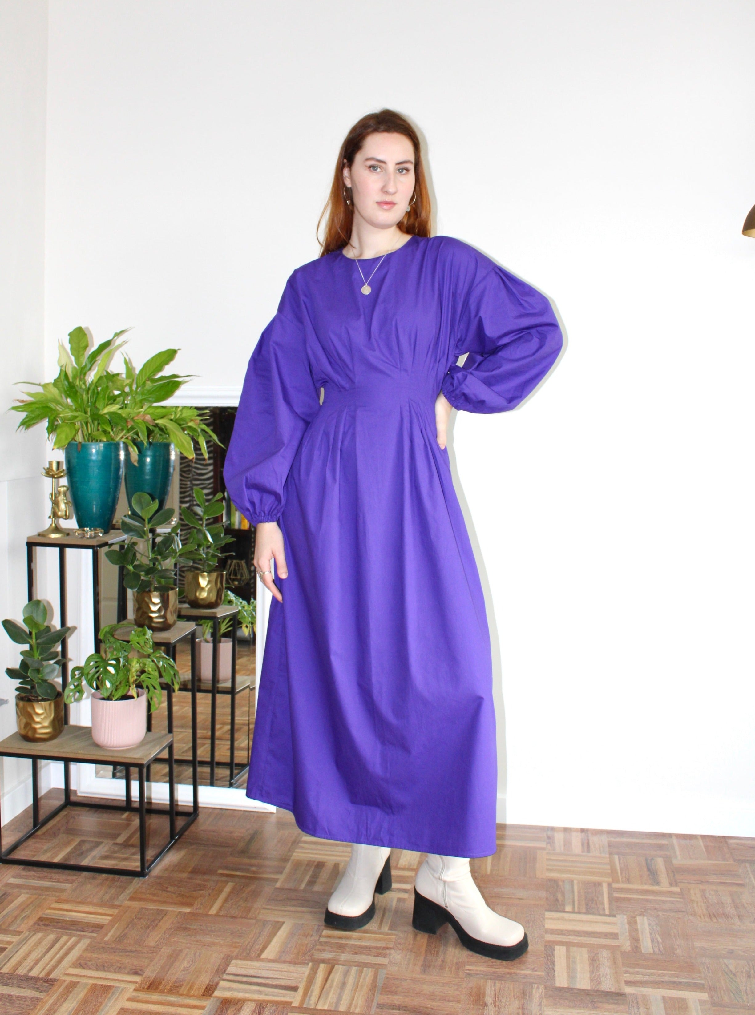Sample - Mabel dress purple cotton
