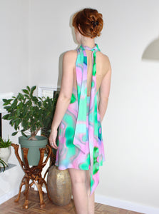 Cyra dress mini pink and green floral