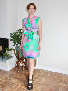 Cyra dress mini pink and green floral