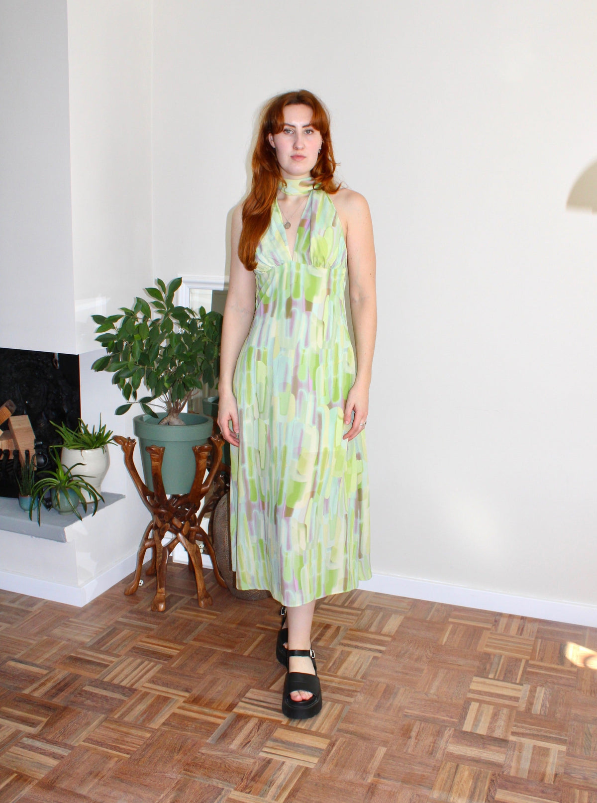 Sample - Cyra midi green viscose