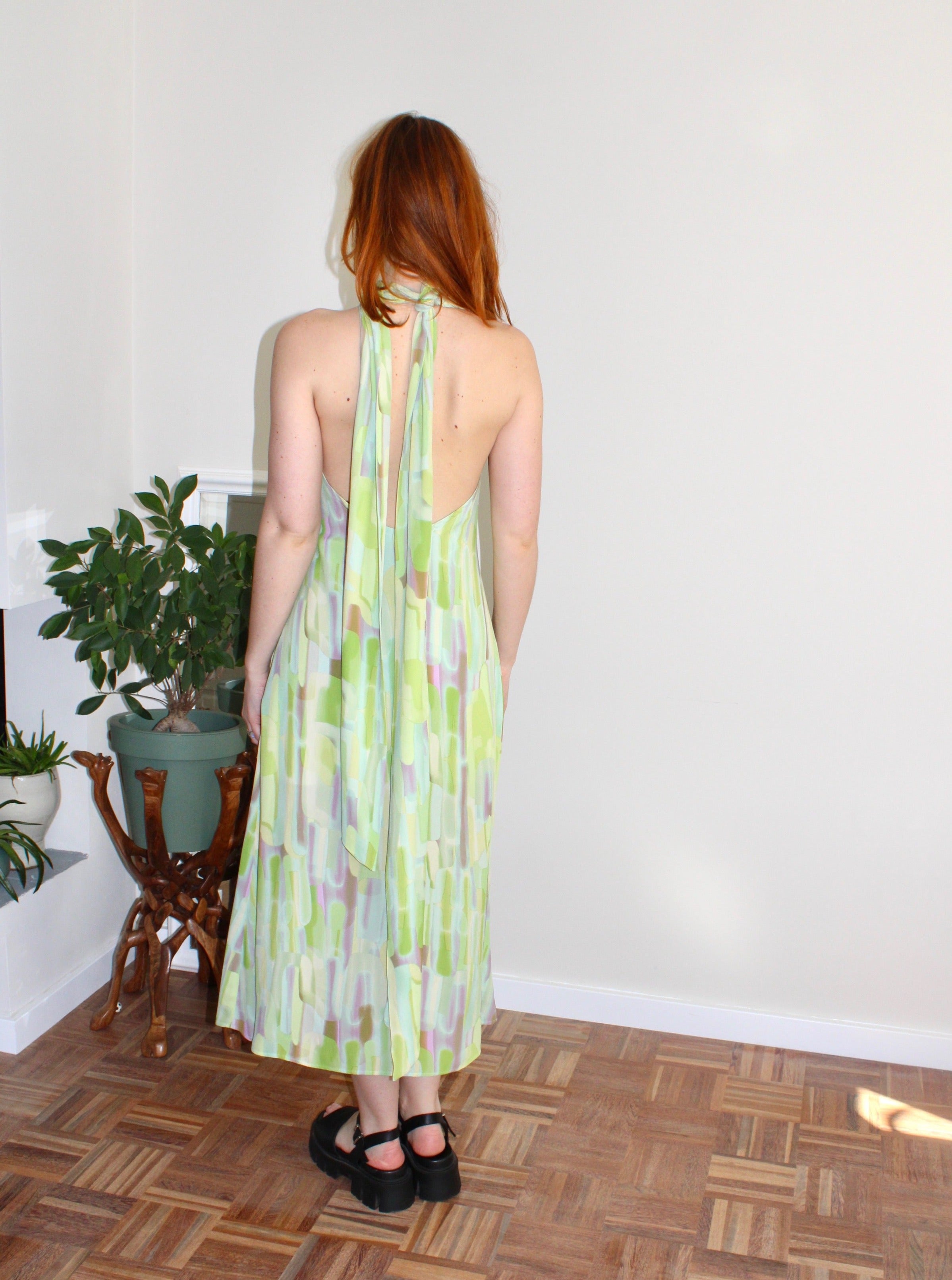 Sample - Cyra midi green viscose