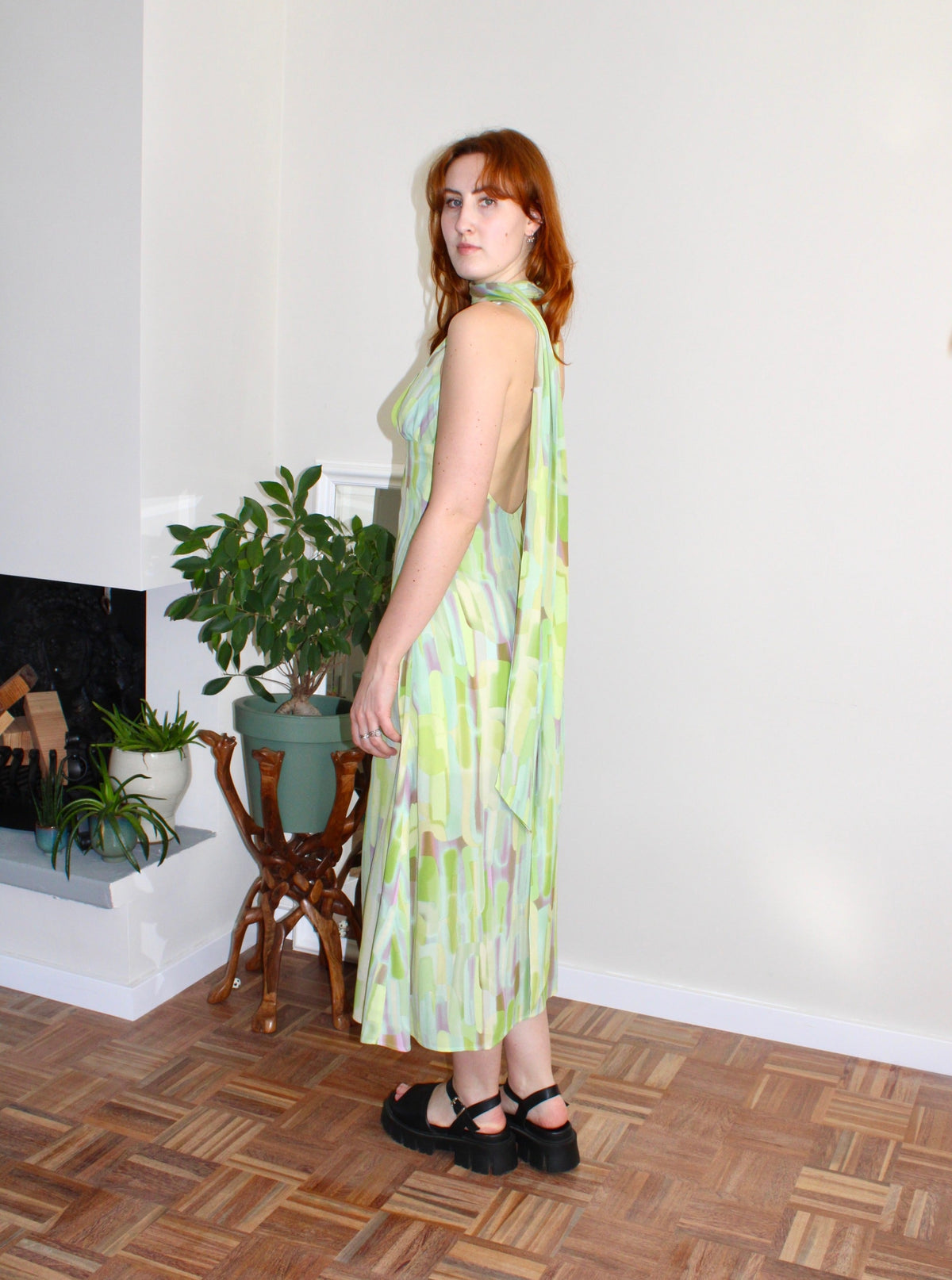 Sample - Cyra midi green viscose