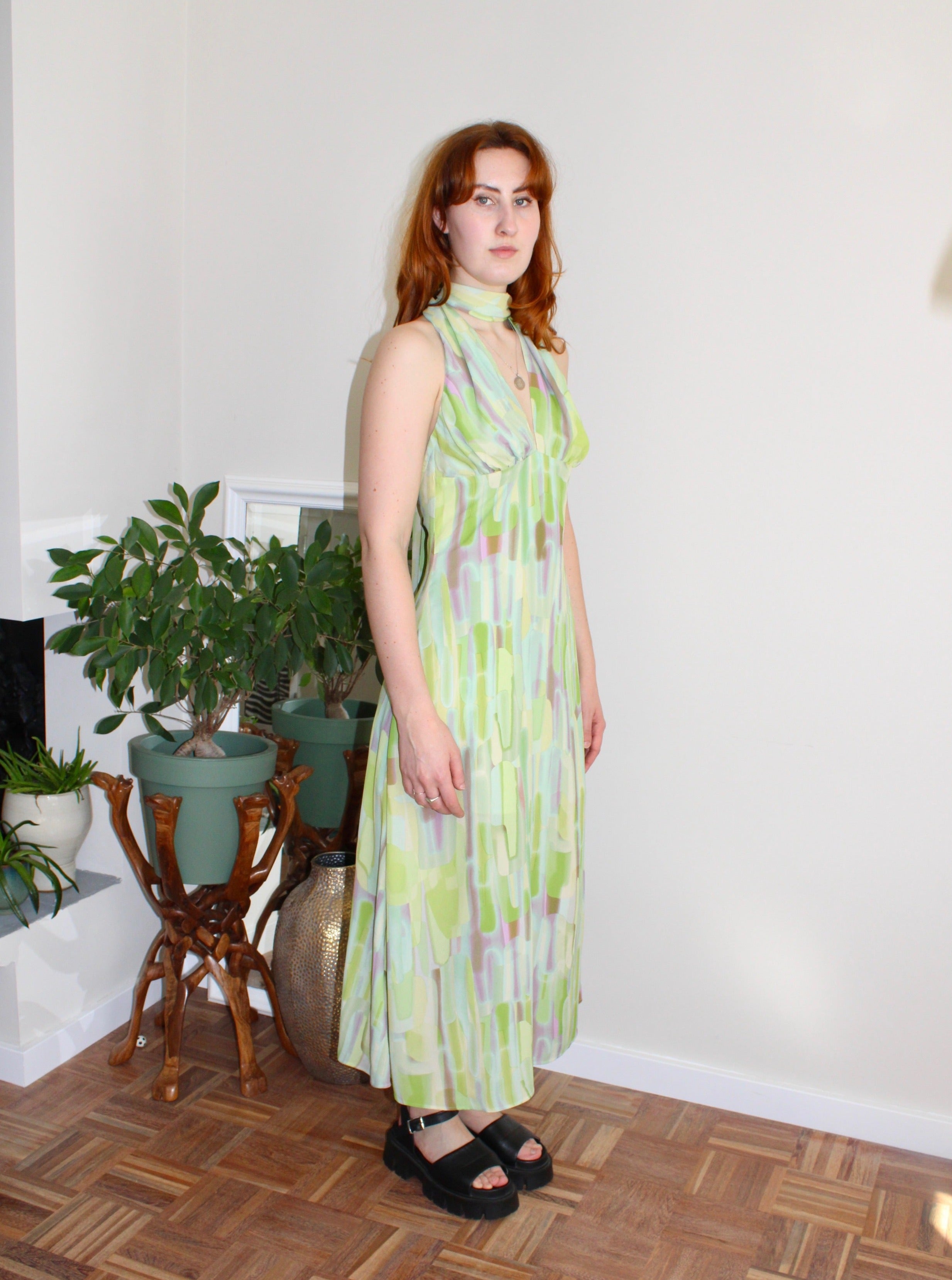Sample - Cyra midi green viscose