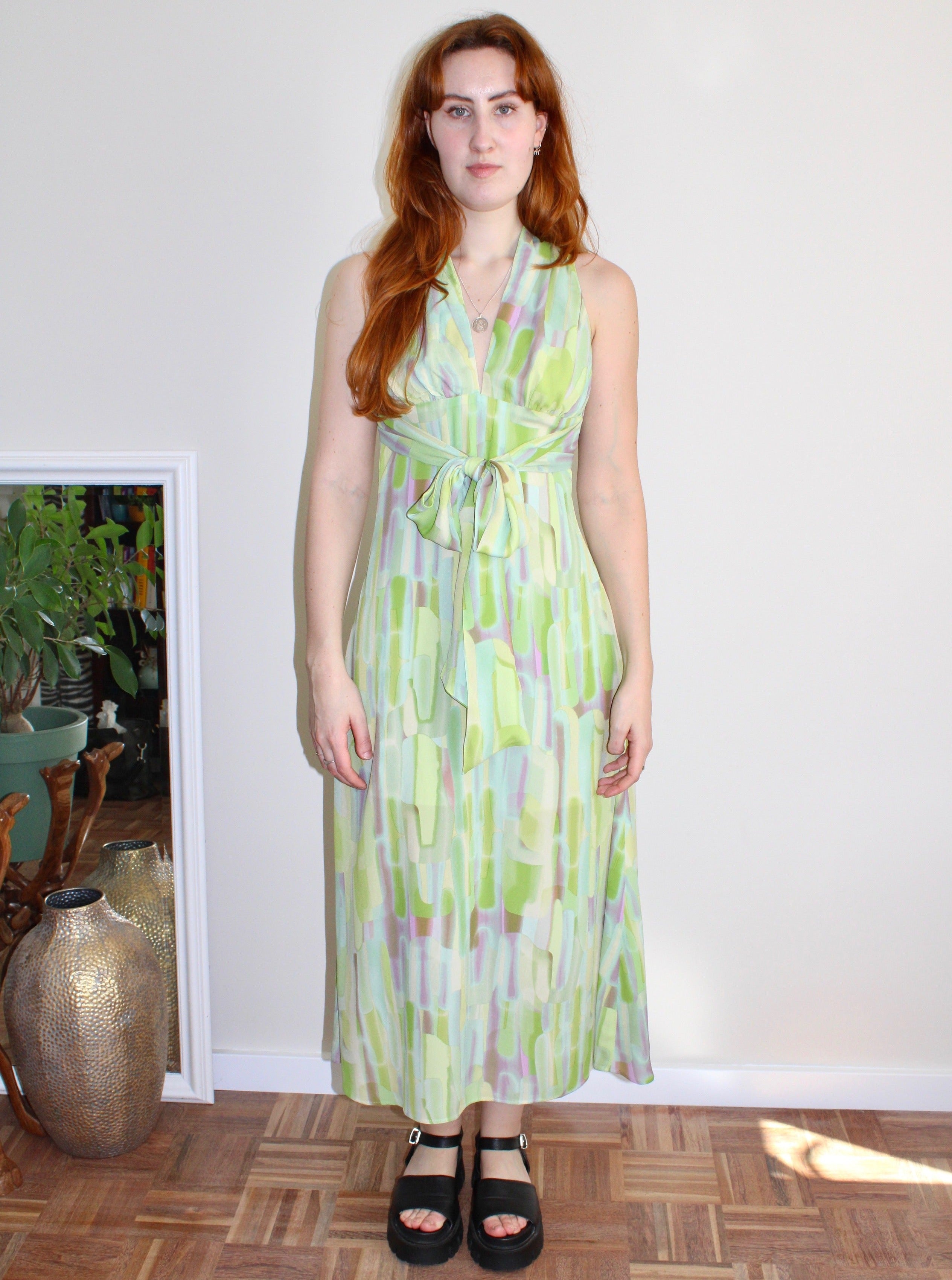 Sample - Cyra midi green viscose